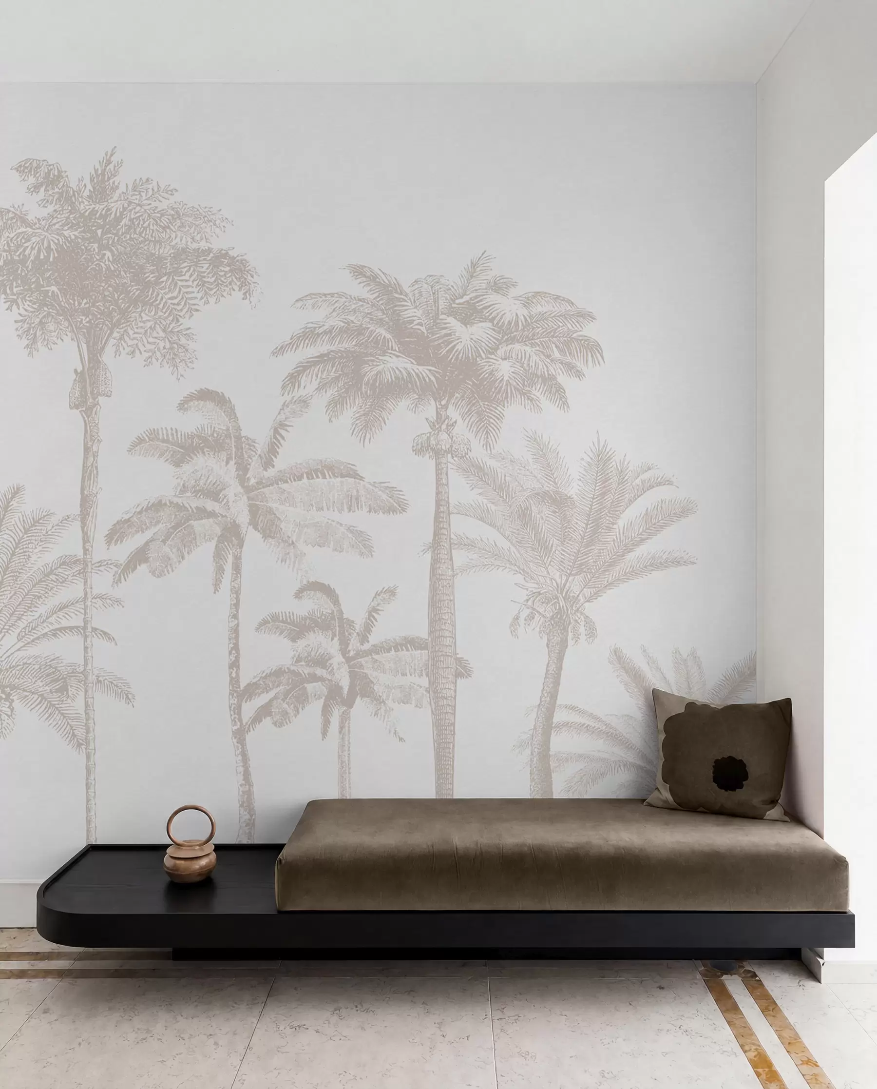 Papier peint Oasis de palmiers tropicaux minime w08111