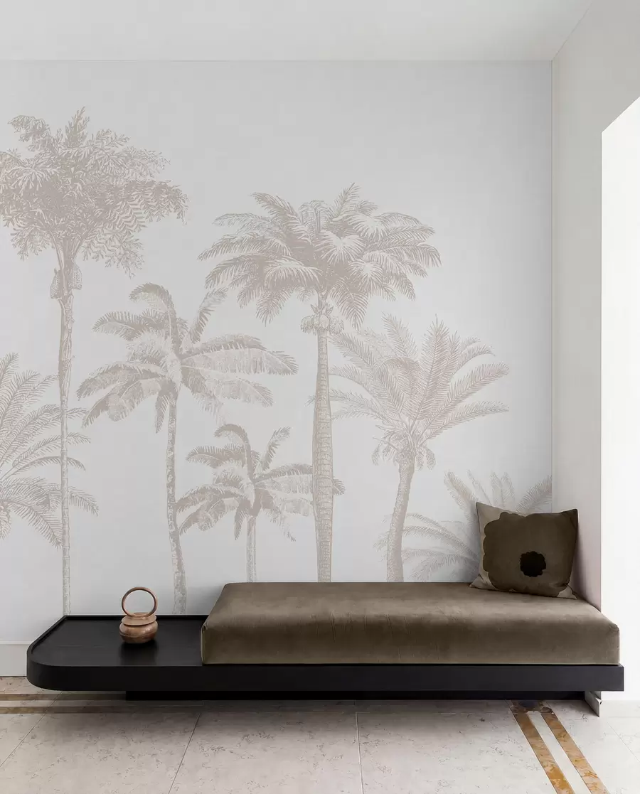 Papier peint Oasis de palmiers tropicaux minime w08111