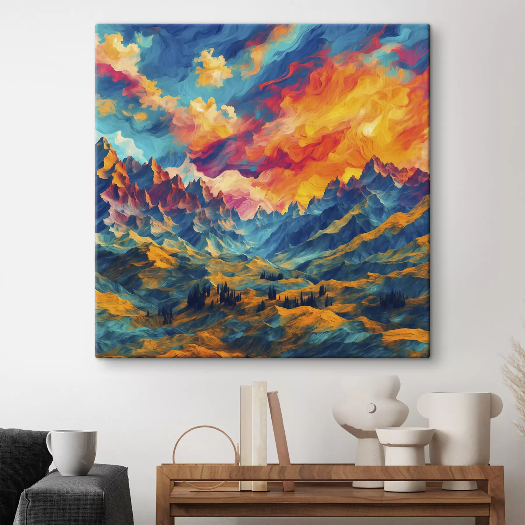 Papier peint Vue abstraite sur la montagne s39861