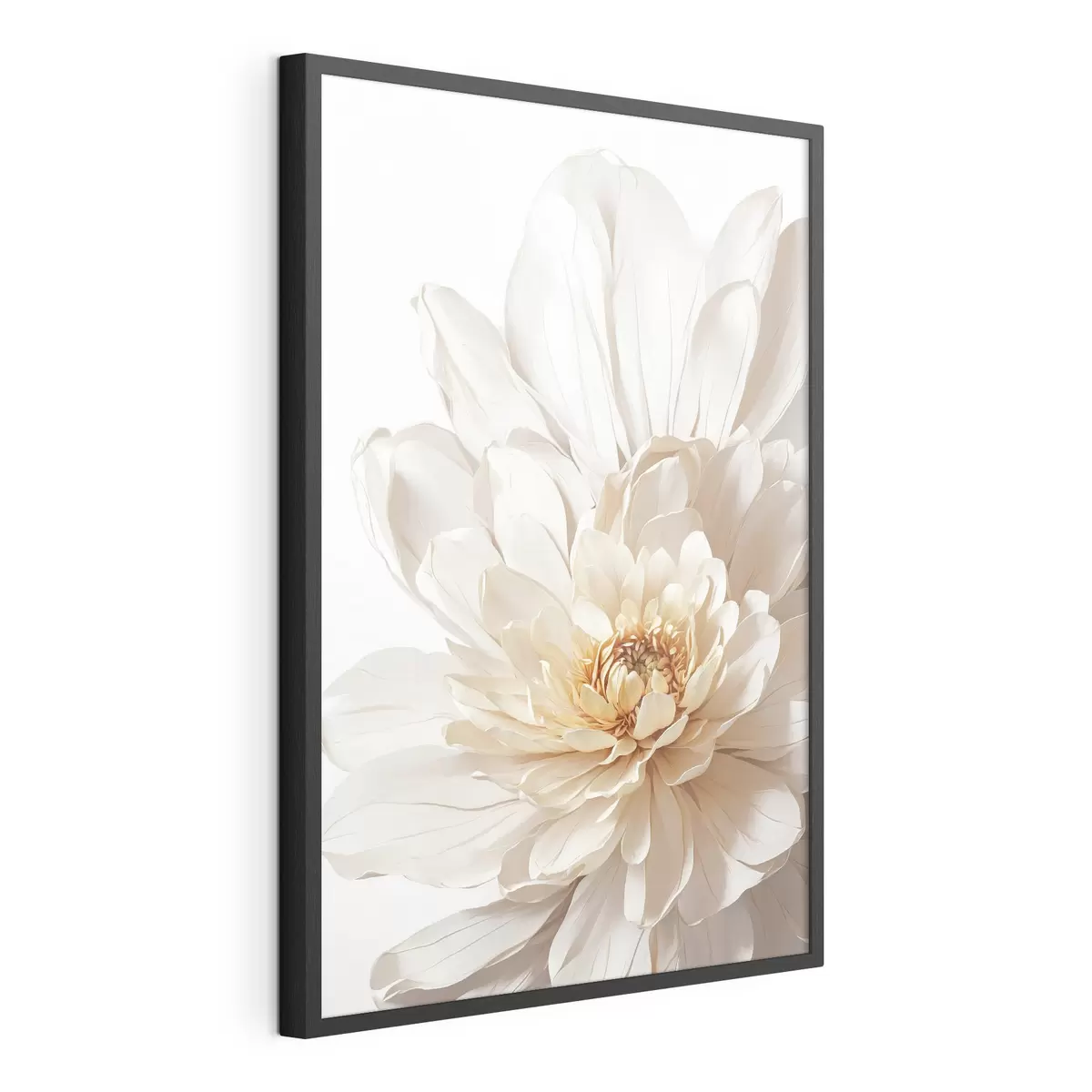 Poster Gros plan d'une fleur blanche sur fond blanc f39857