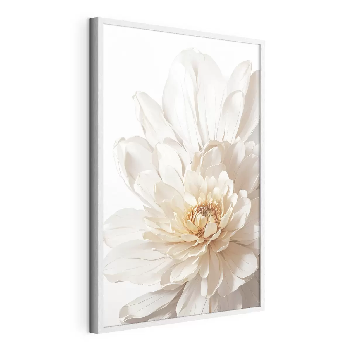 Poster Gros plan d'une fleur blanche sur fond blanc f39857