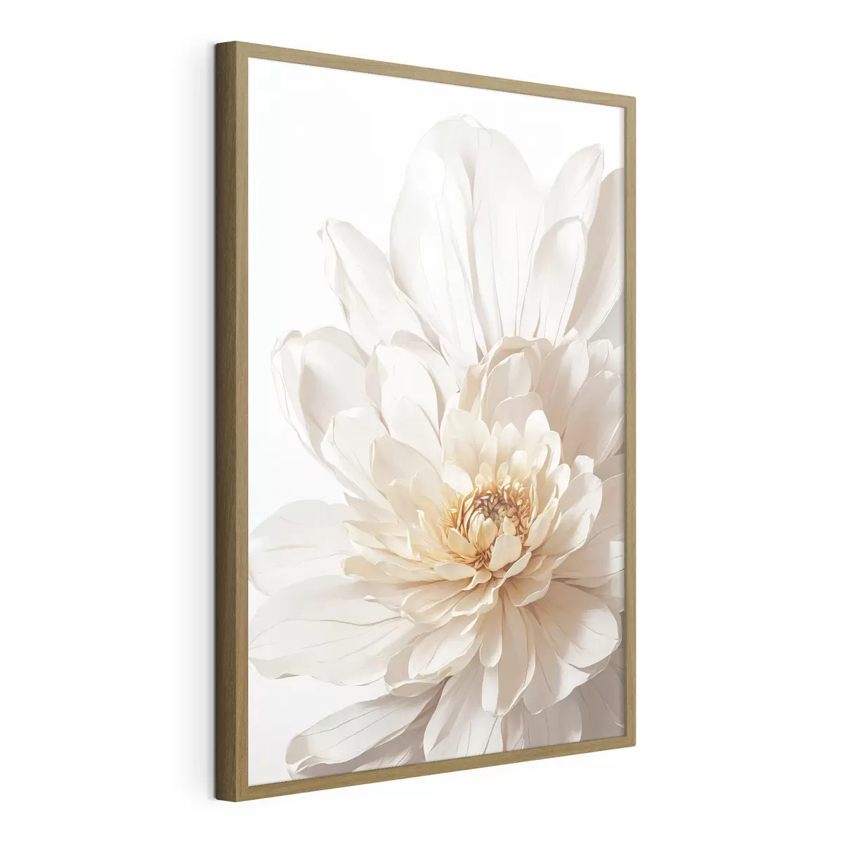 Poster Gros plan d'une fleur blanche sur fond blanc f39857