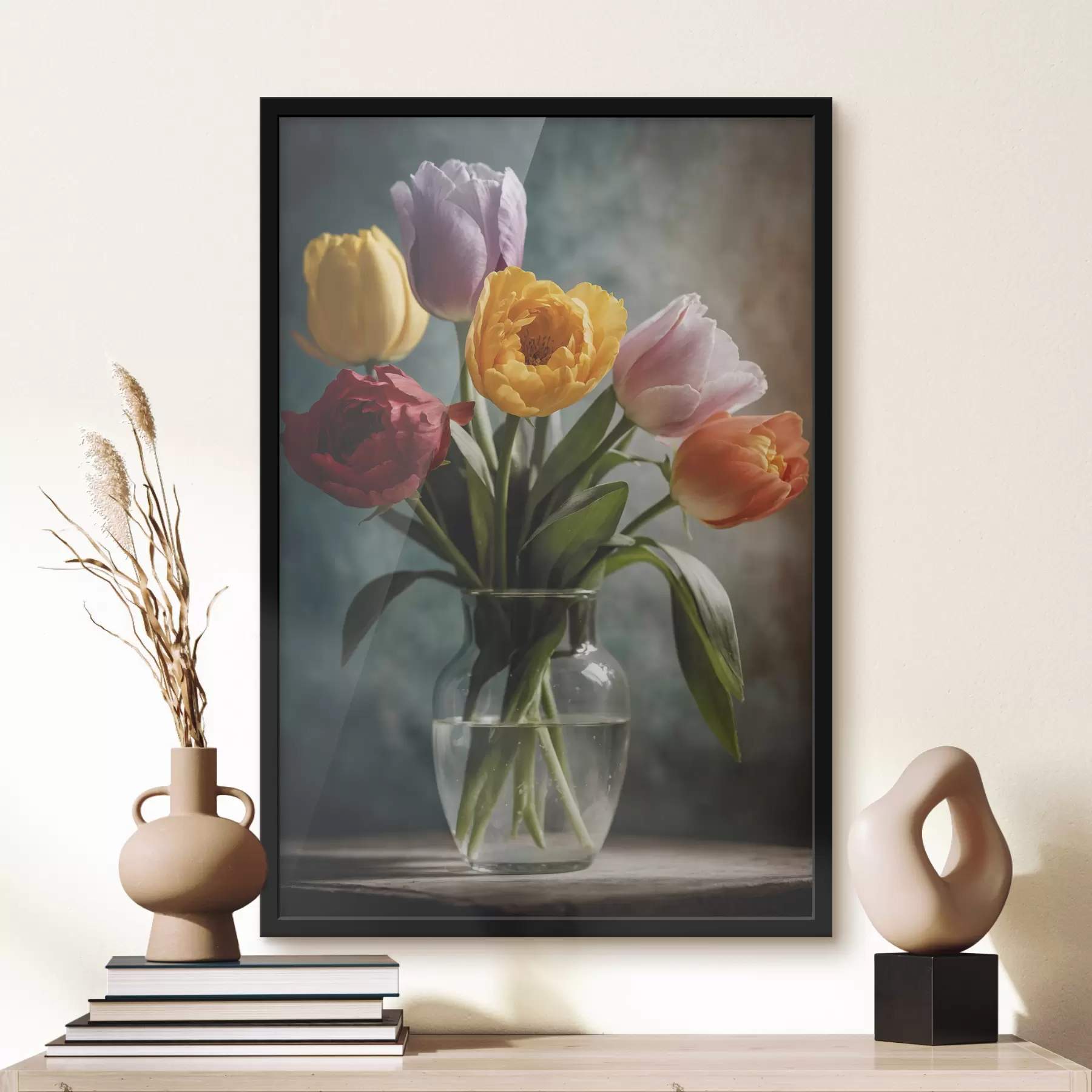 Papier peint Bouquet de fleurs dans un vase transparent f39862
