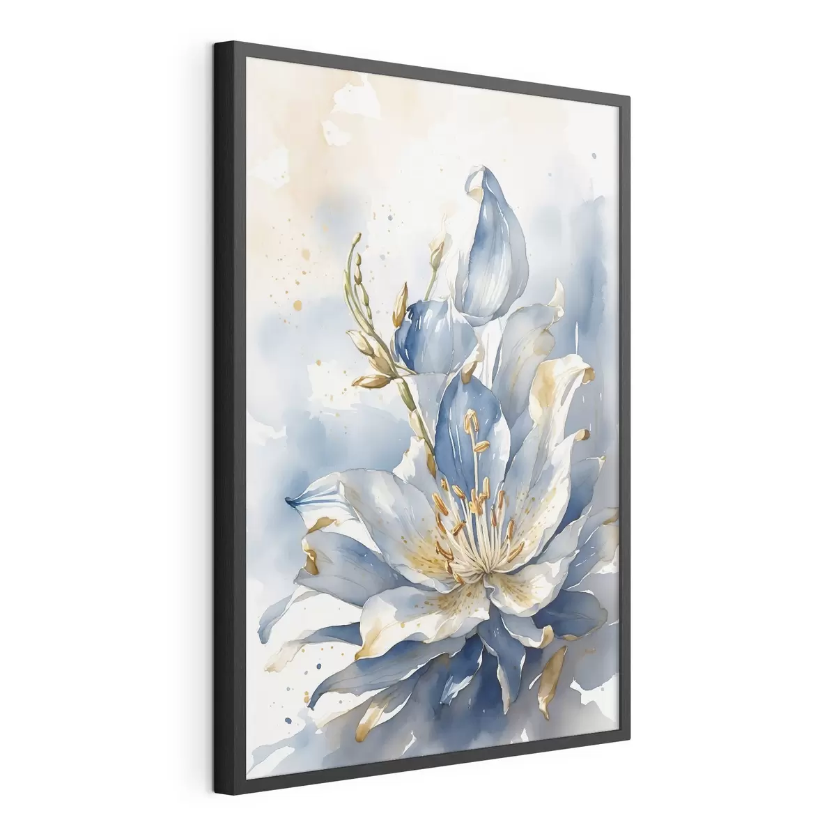 Poster Lys bleu à l'aquarelle f39872