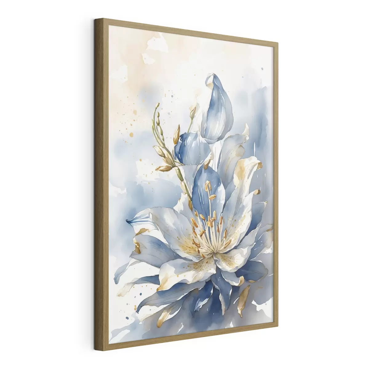 Poster Lys bleu à l'aquarelle f39872