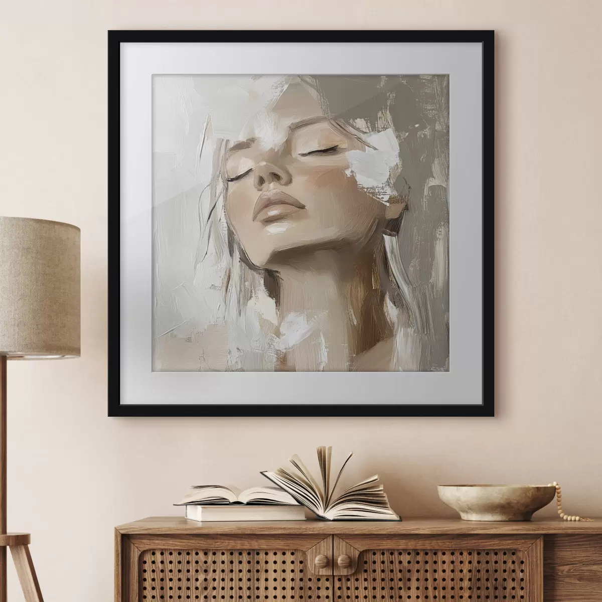 Poster Fille, huile f39910