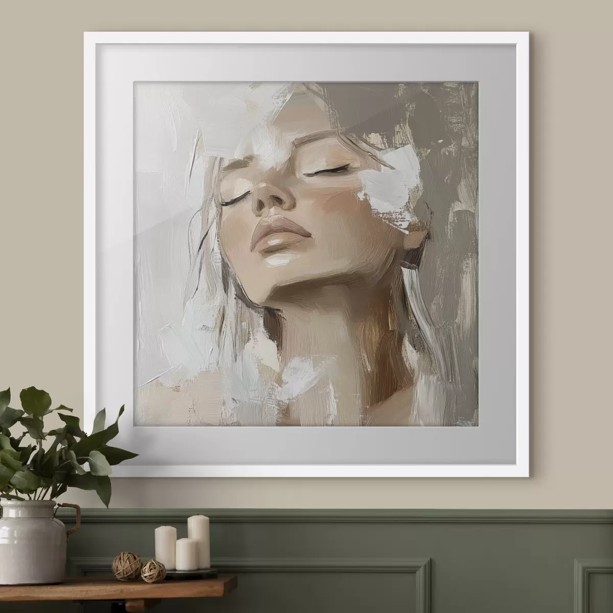 Poster Fille, huile f39910