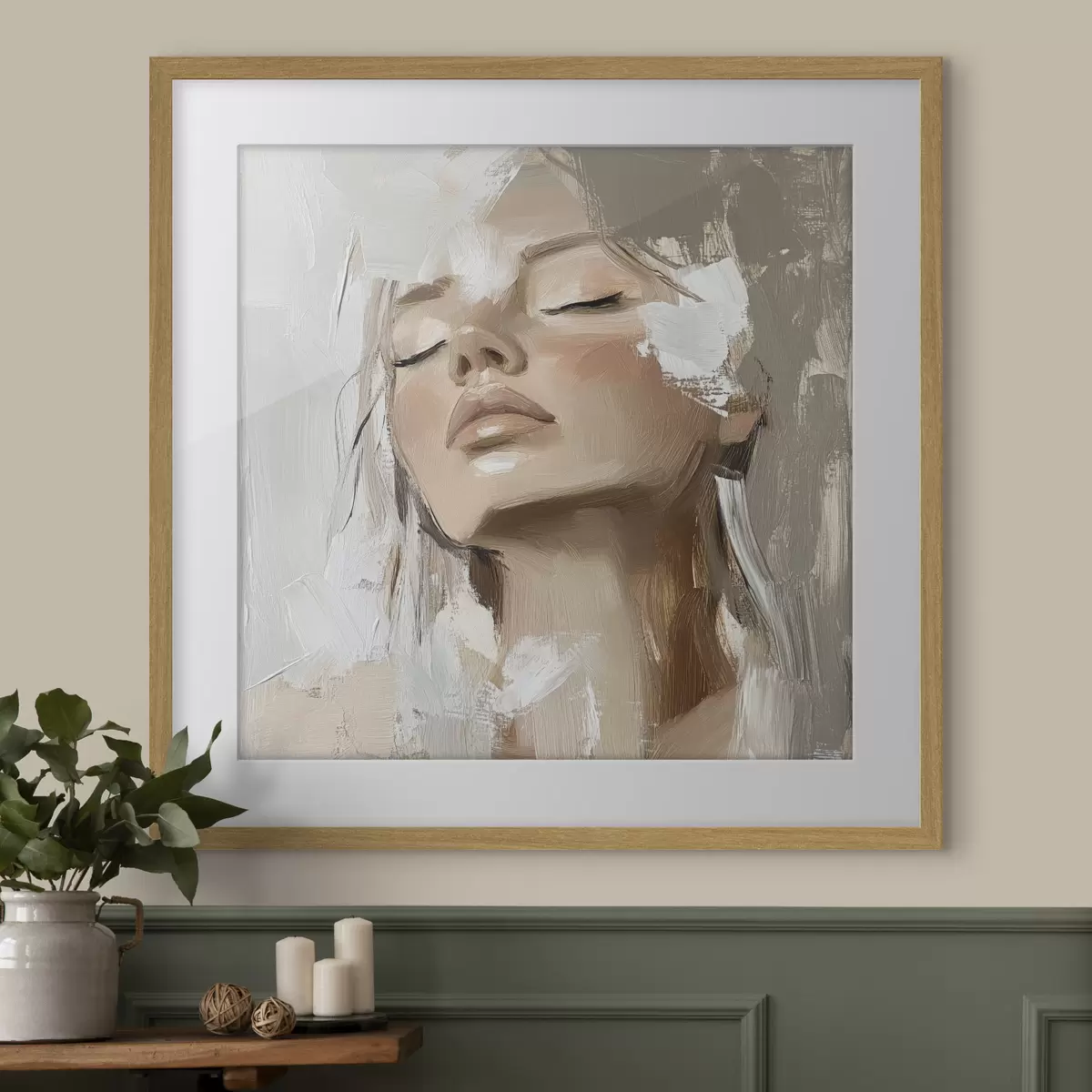 Poster Fille, huile f39910