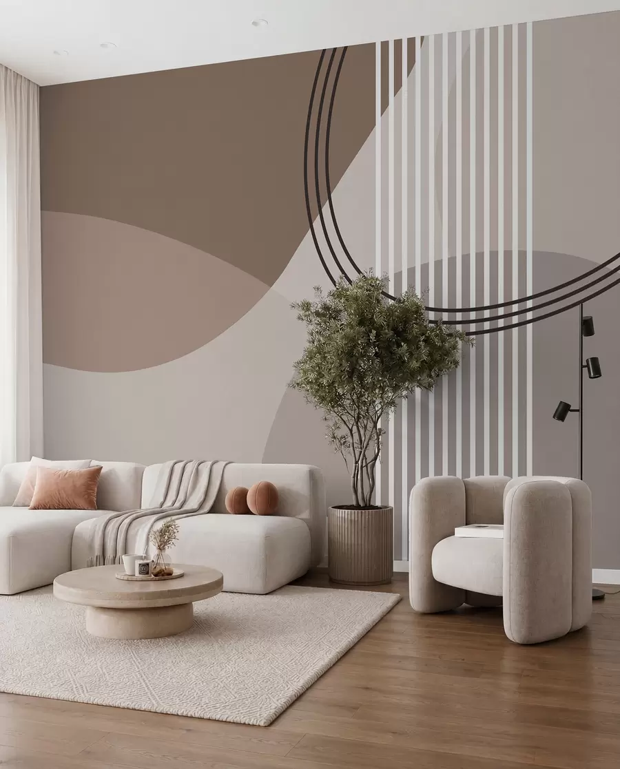 Papier peint Orbite taupe w08173