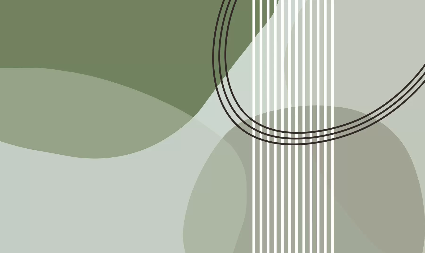 Papier peint Ligne d'abstraction géométrique et cercle minimalisme style moderne couleur verte w08173v1