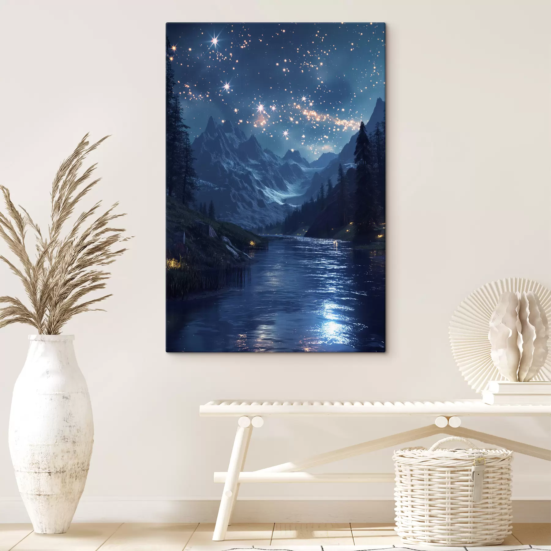 Tableau Velaris, montagnes, étoiles s40010