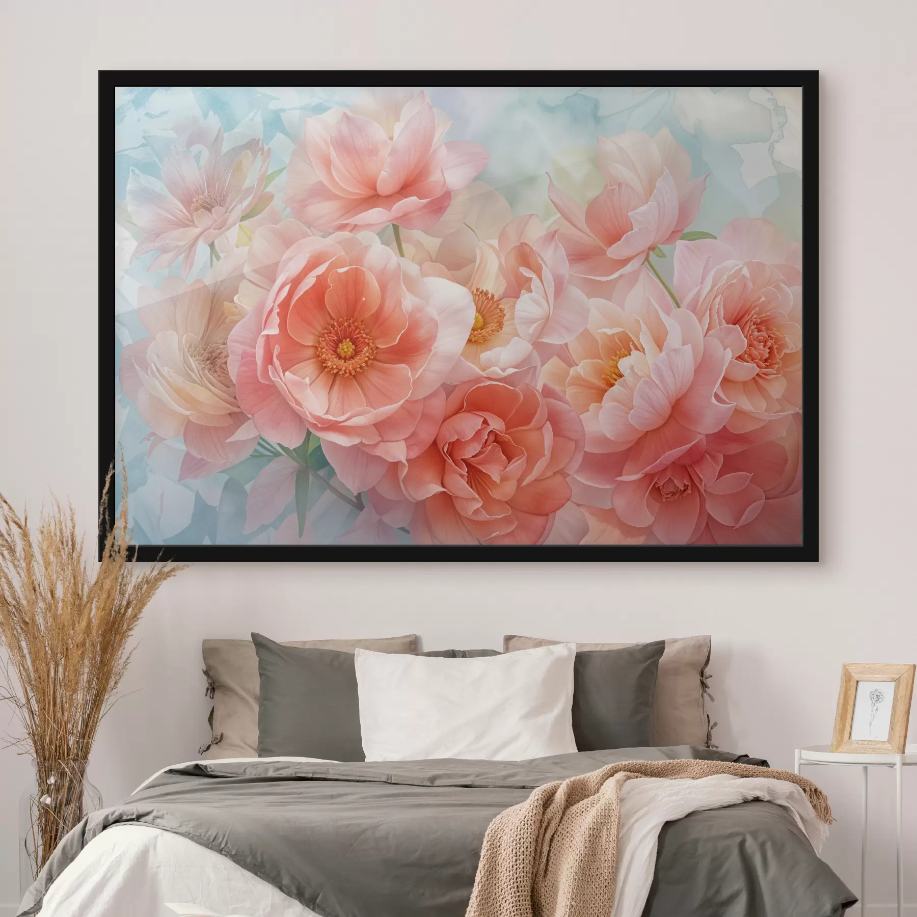 Papier peint Roses roses transparentes et vibrantes avec un arrière-plan doux et flou f40032