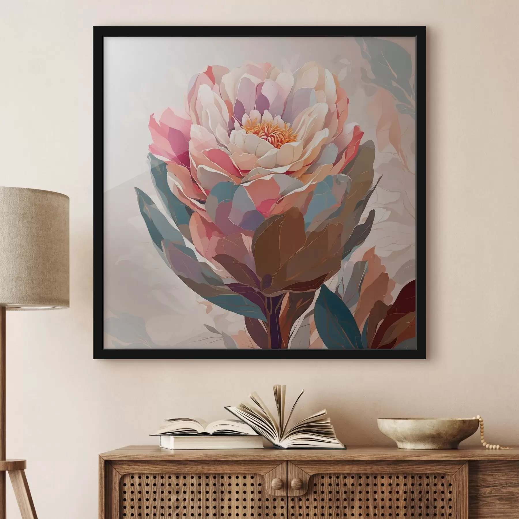 Papier peint Une fleur aux pétales multicolores f40060