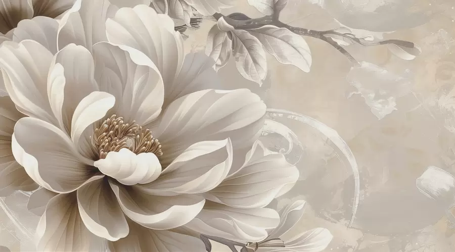 Papier peint Grande fleur de mûre sur le mur grunge w08181v2