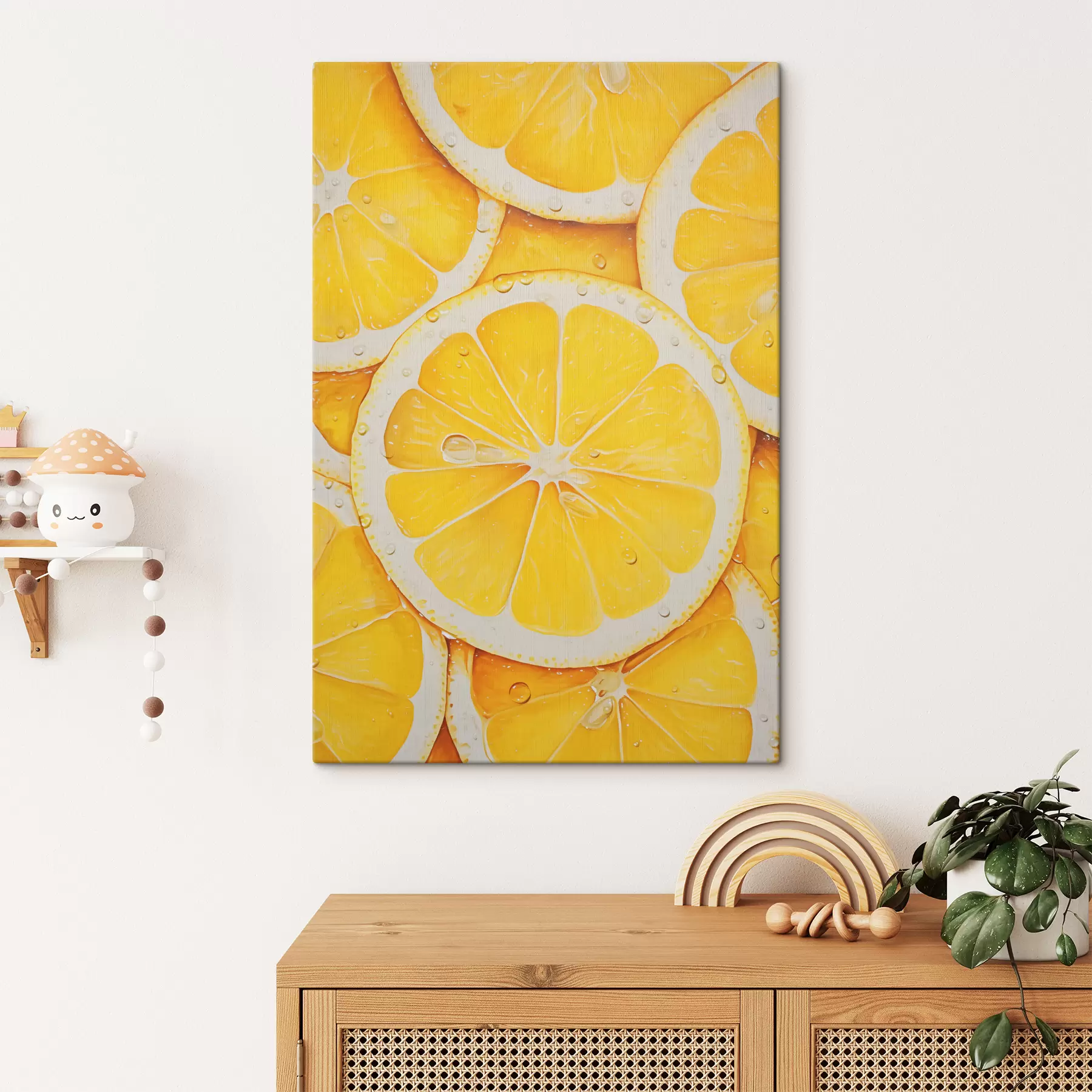 Tableau Quartiers ronds de citron jaune s40222