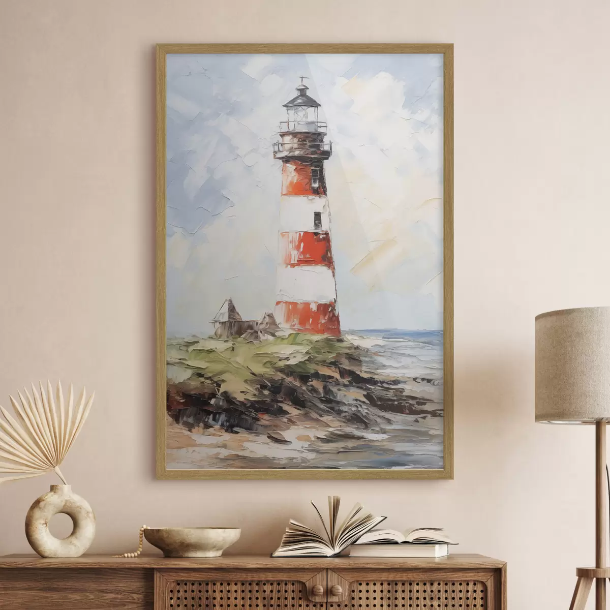 Poster Peinture du phare sur l'île f40223