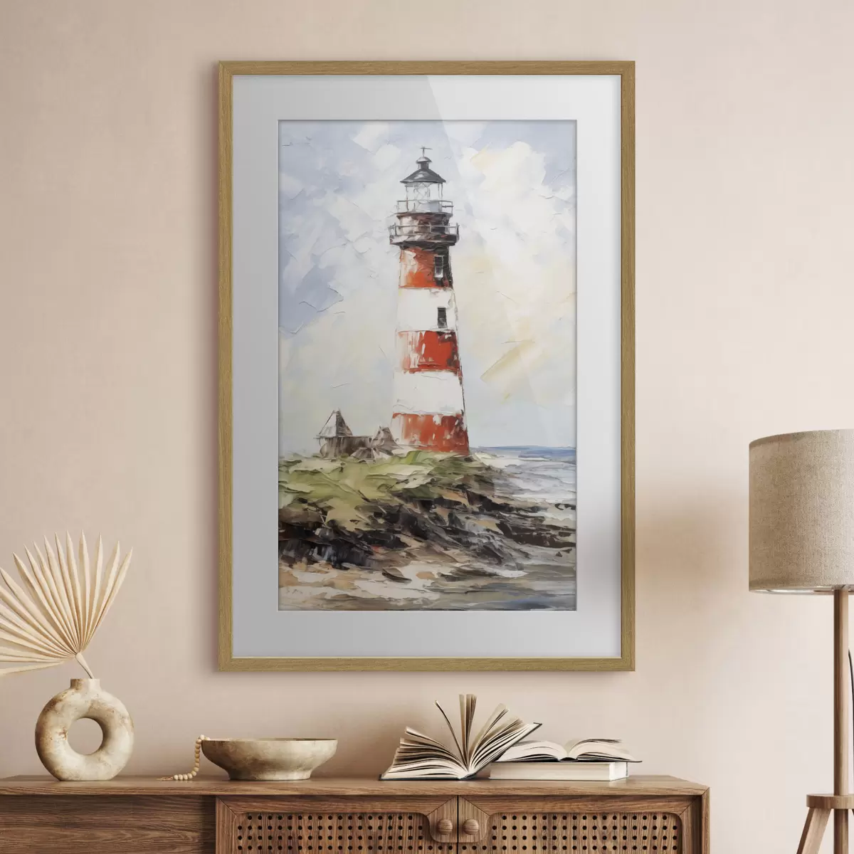 Poster Peinture du phare sur l'île f40223