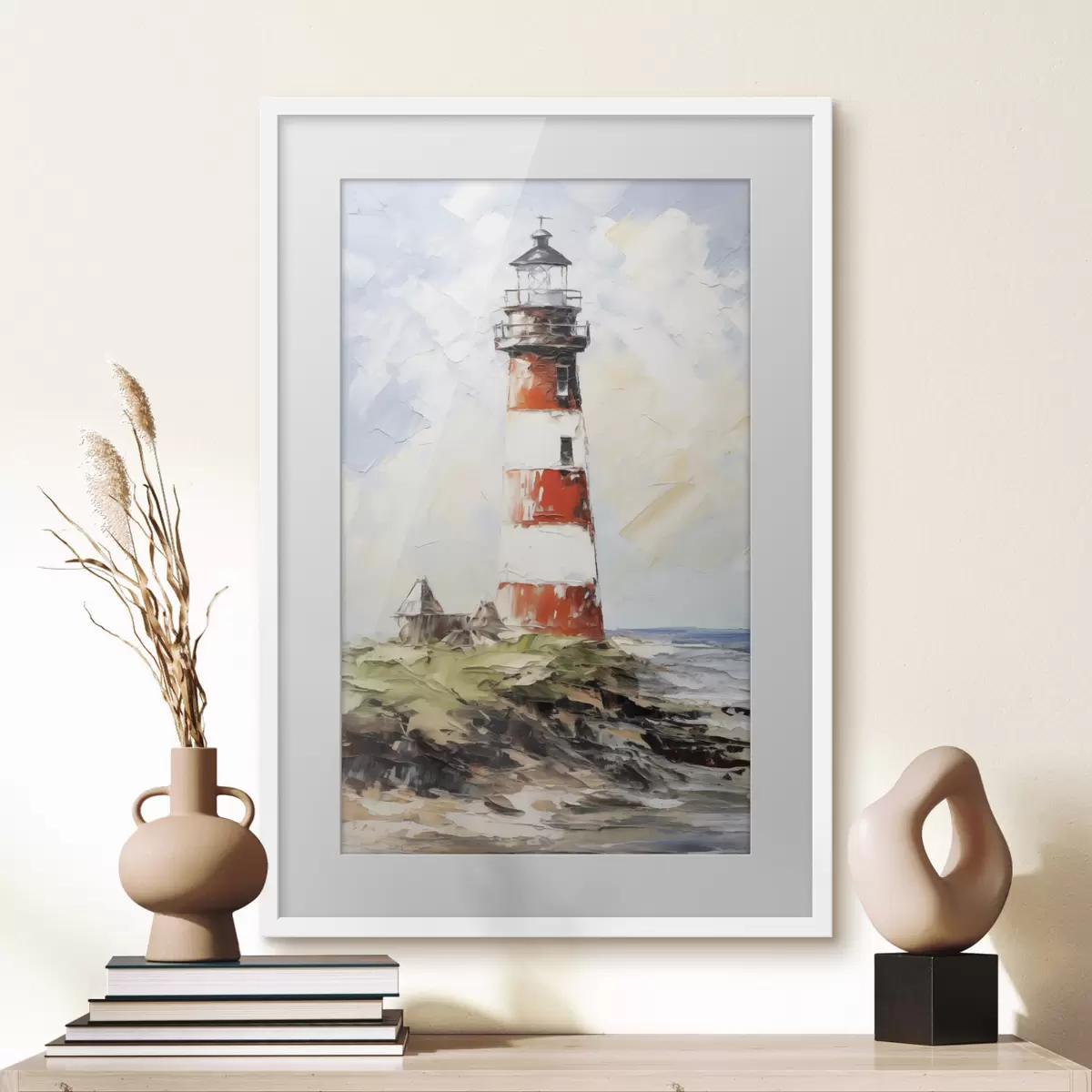 Poster Peinture du phare sur l'île f40223
