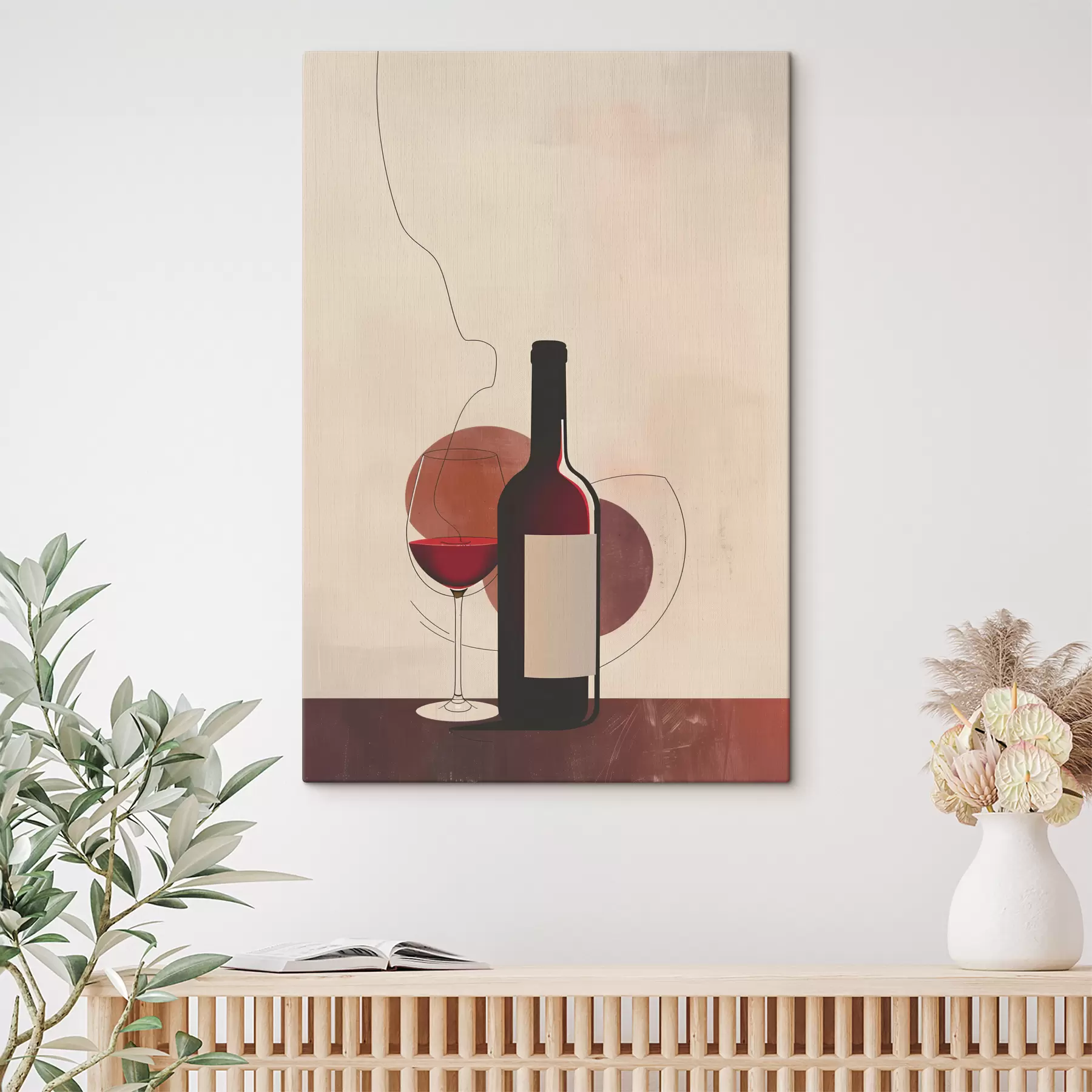 Papier peint Bouteille de vin et verre de vin s40191