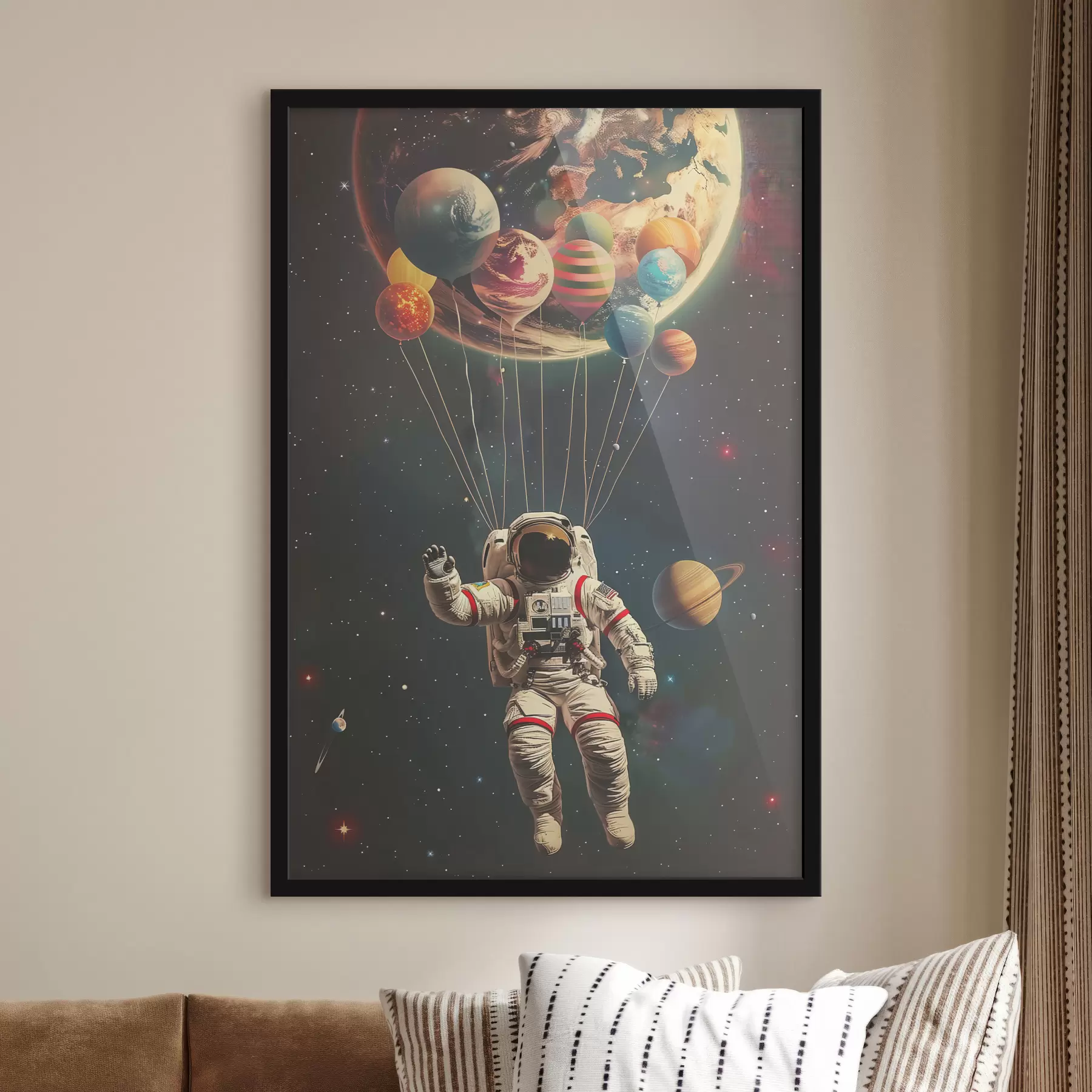 Papier peint Astronaute et planètes f40185