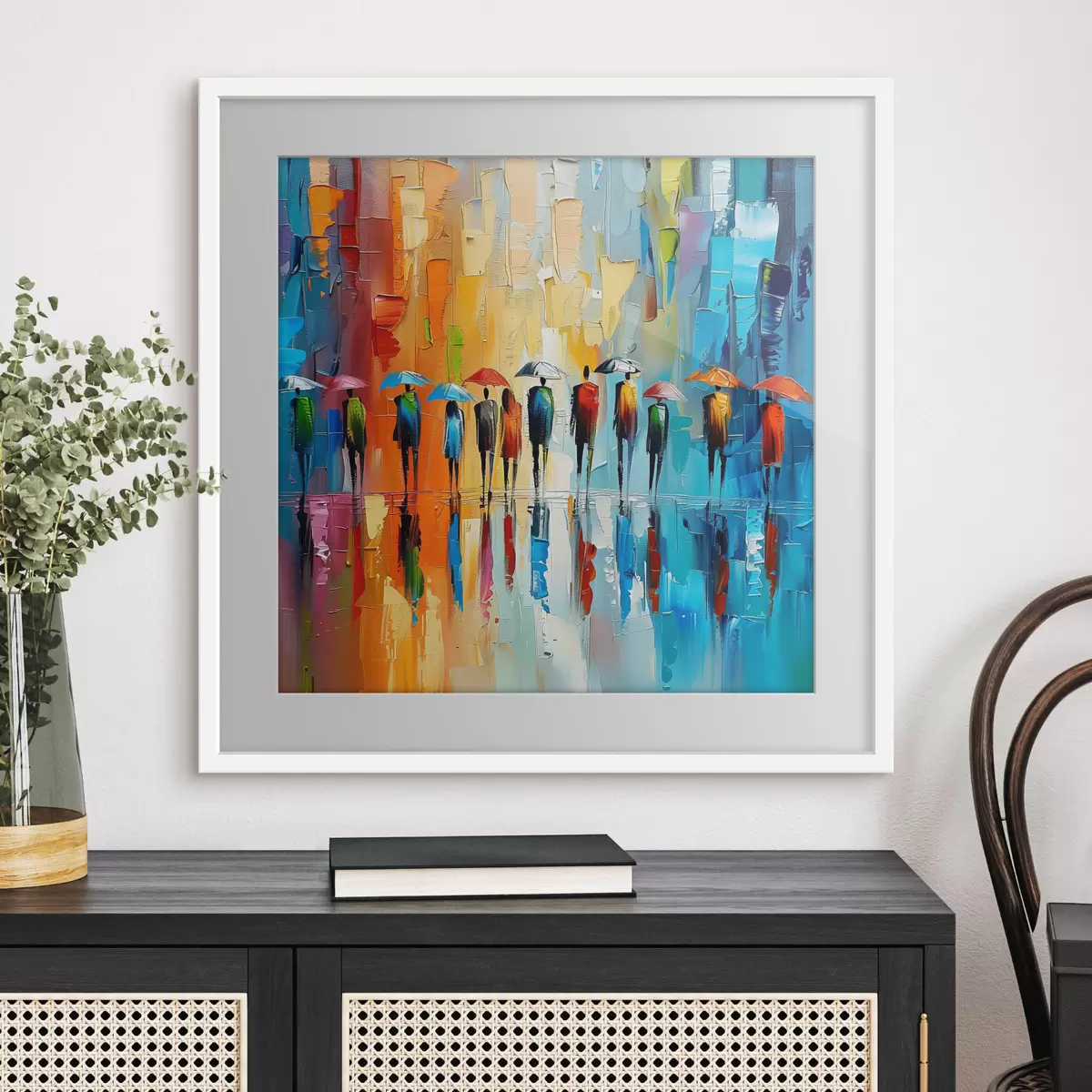 Poster Pluie urbaine en couleurs f40188