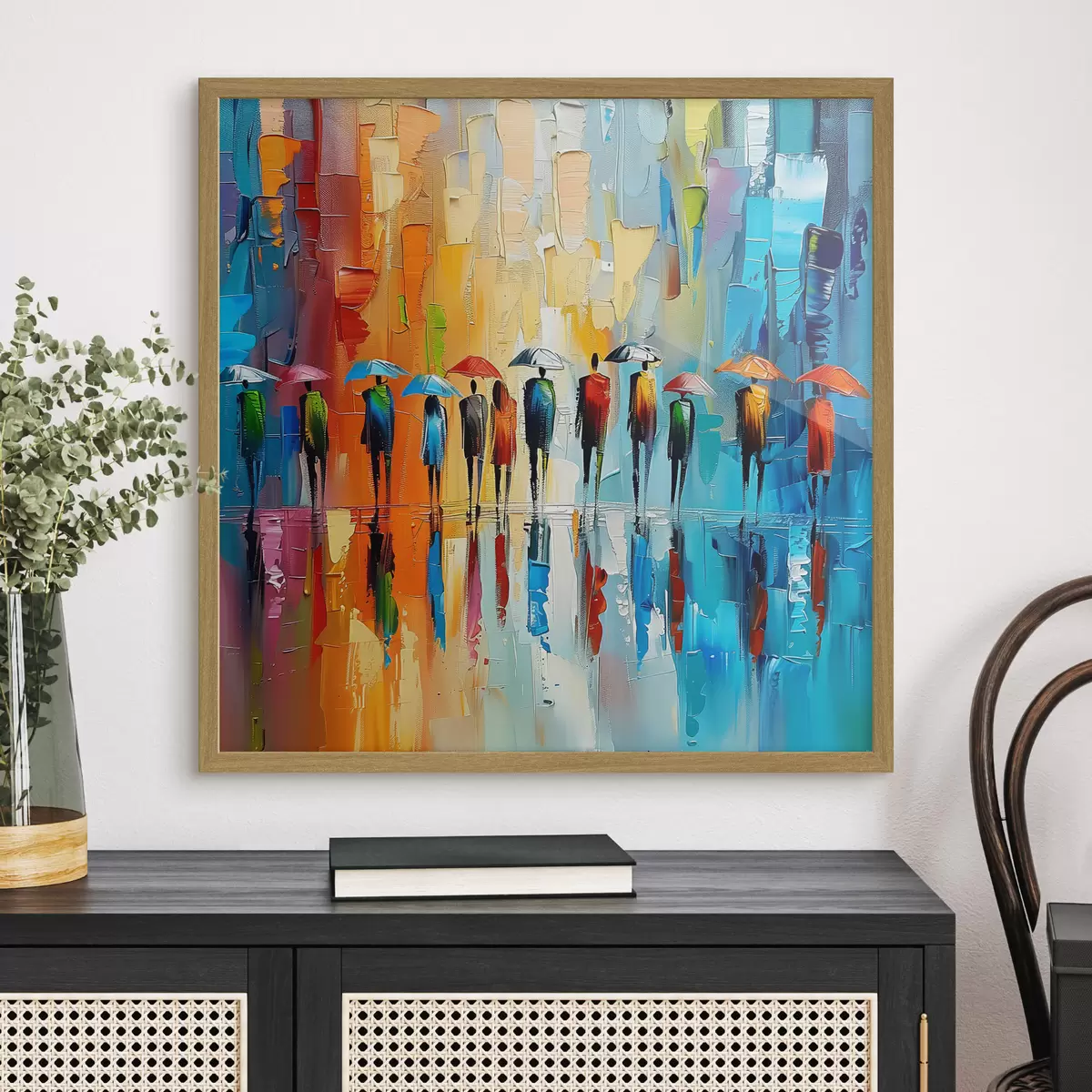 Poster Pluie urbaine en couleurs f40188