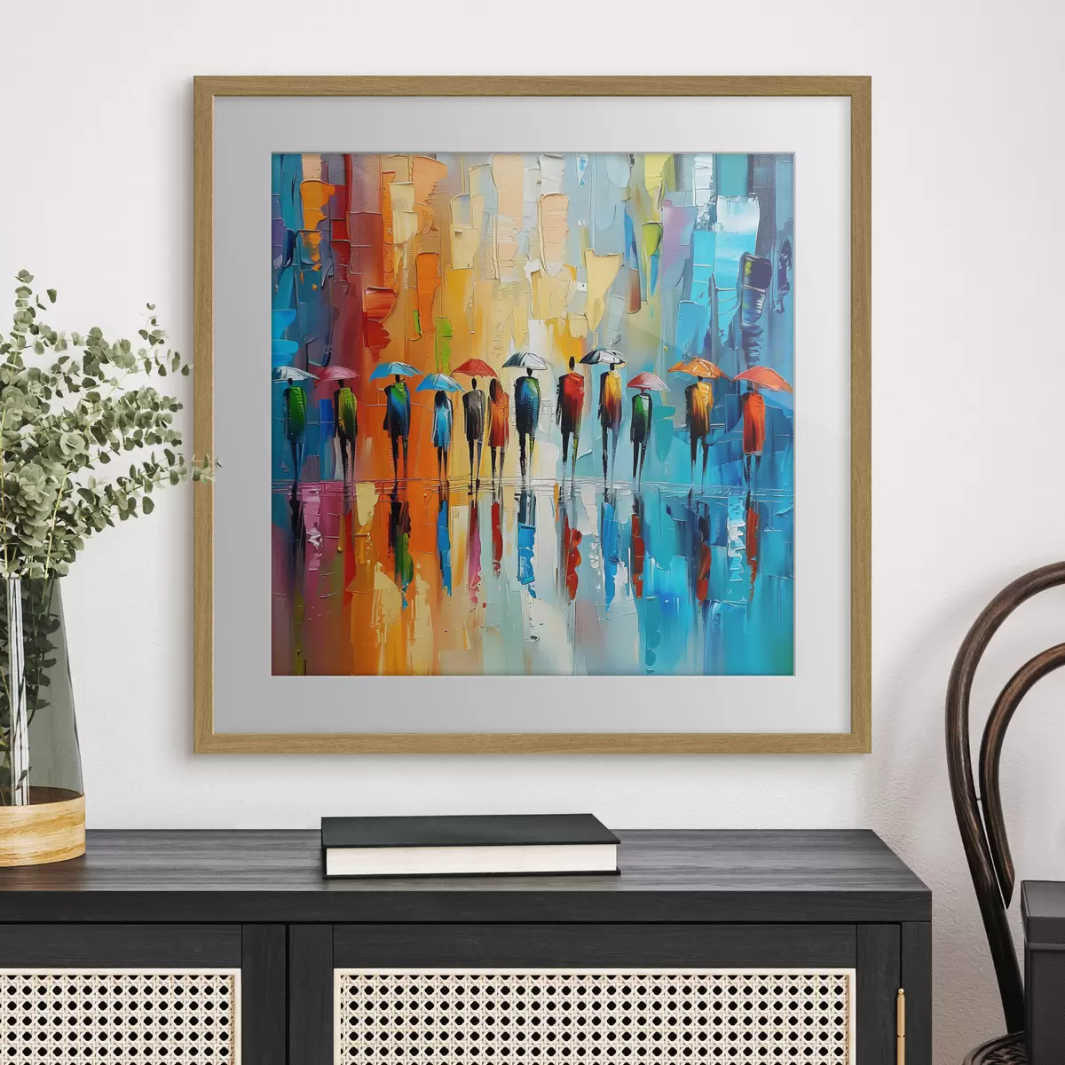 Poster Pluie urbaine en couleurs f40188