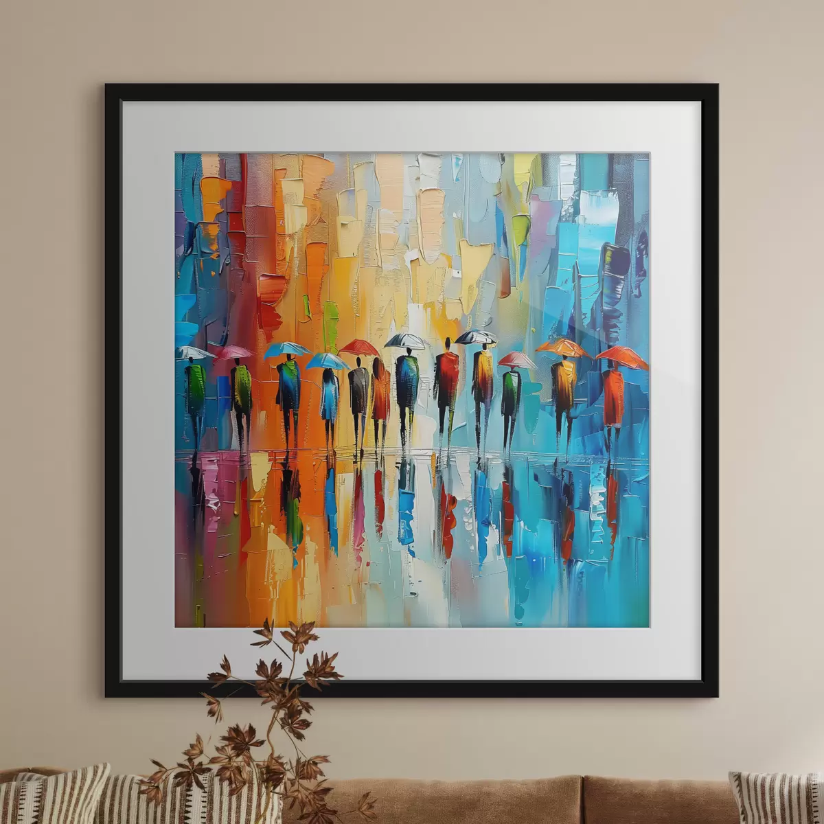 Poster Pluie urbaine en couleurs f40188