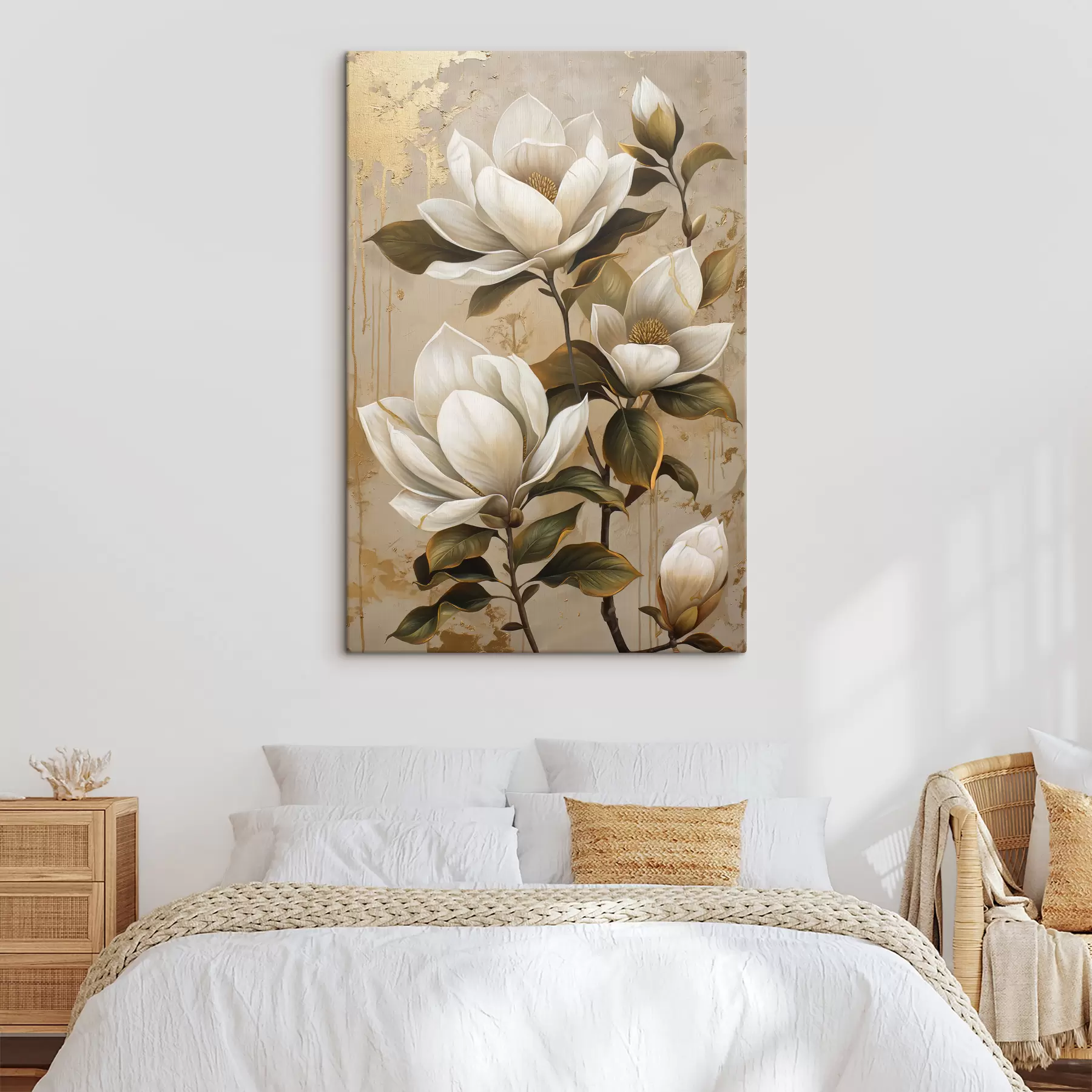 Papier peint grandes fleurs de magnolia s40236