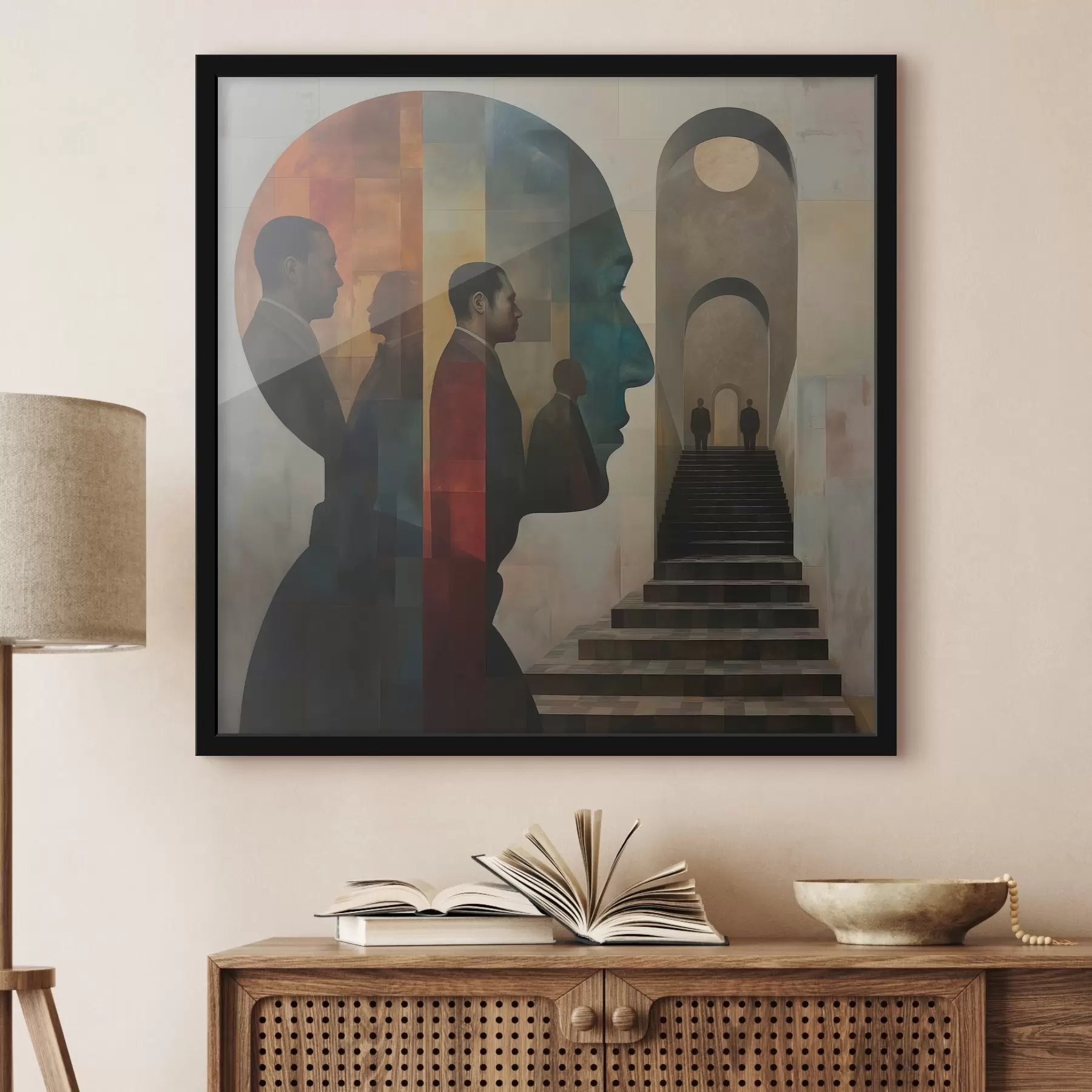 Papier peint profils modernes d'hommes dans l'art f40239