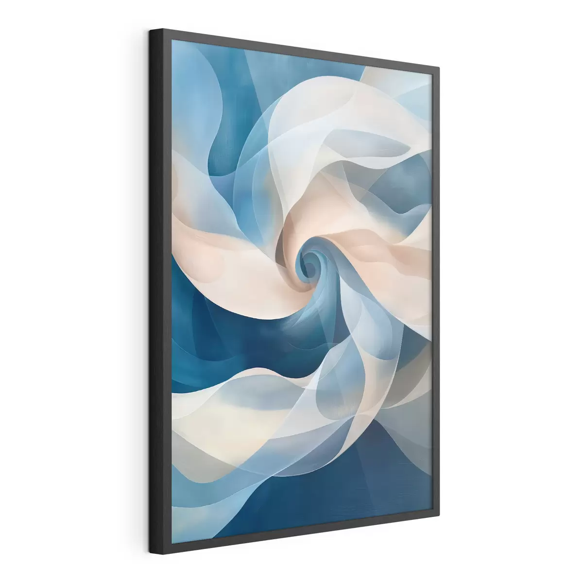 Poster vortex abstrait beige-bleu f40249