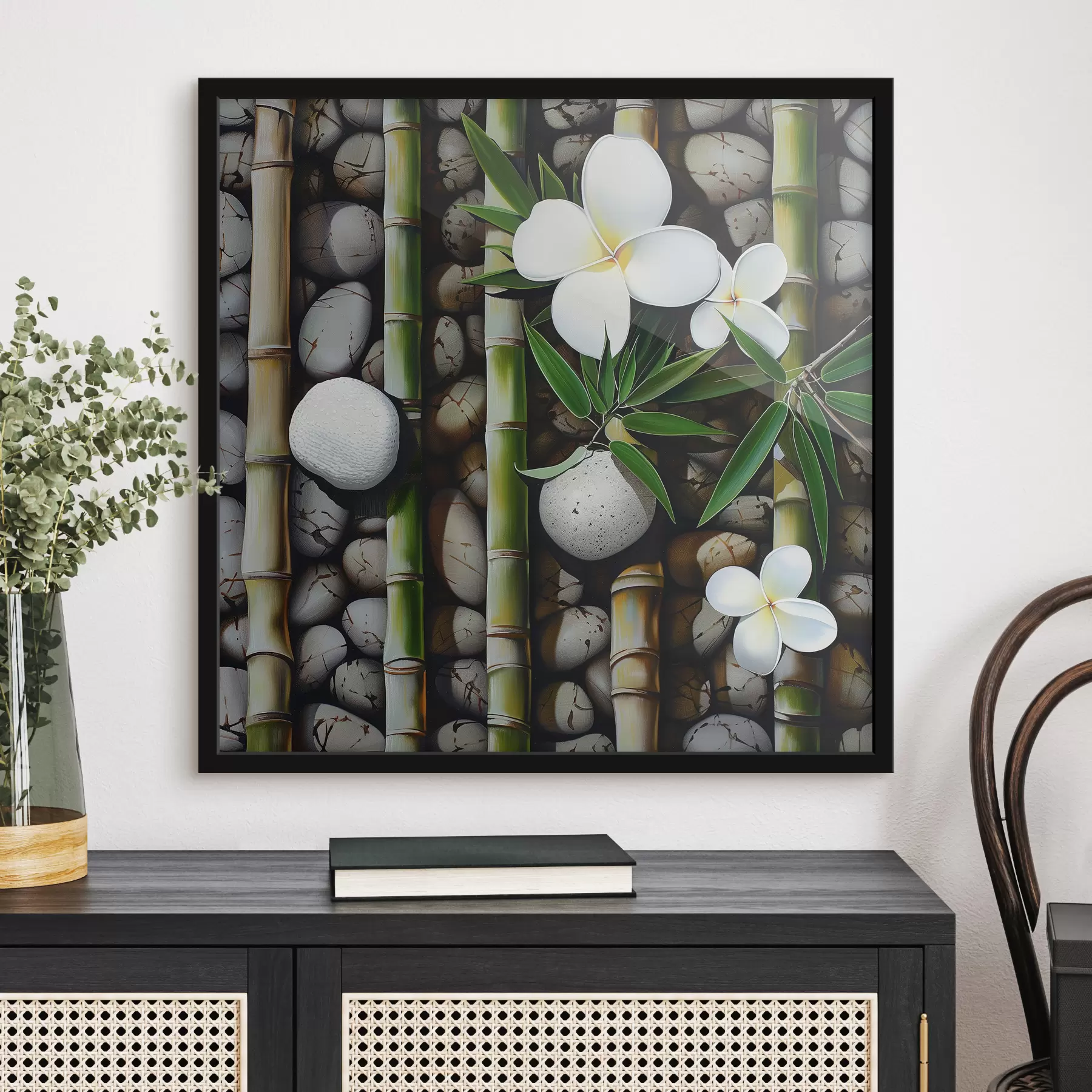 Papier peint Fleurs et bambou f40367