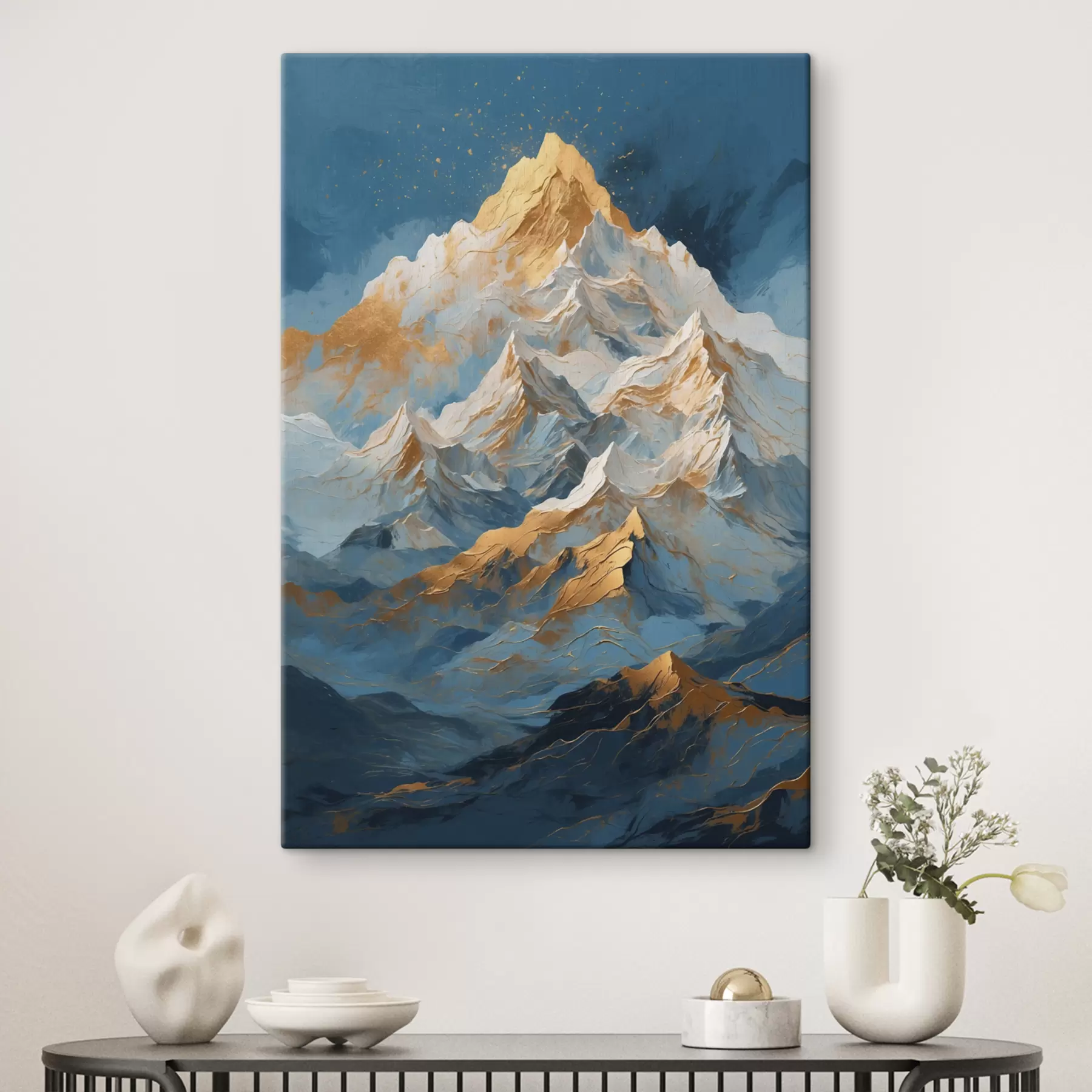 Papier peint Montagnes sur fond bleu s40327