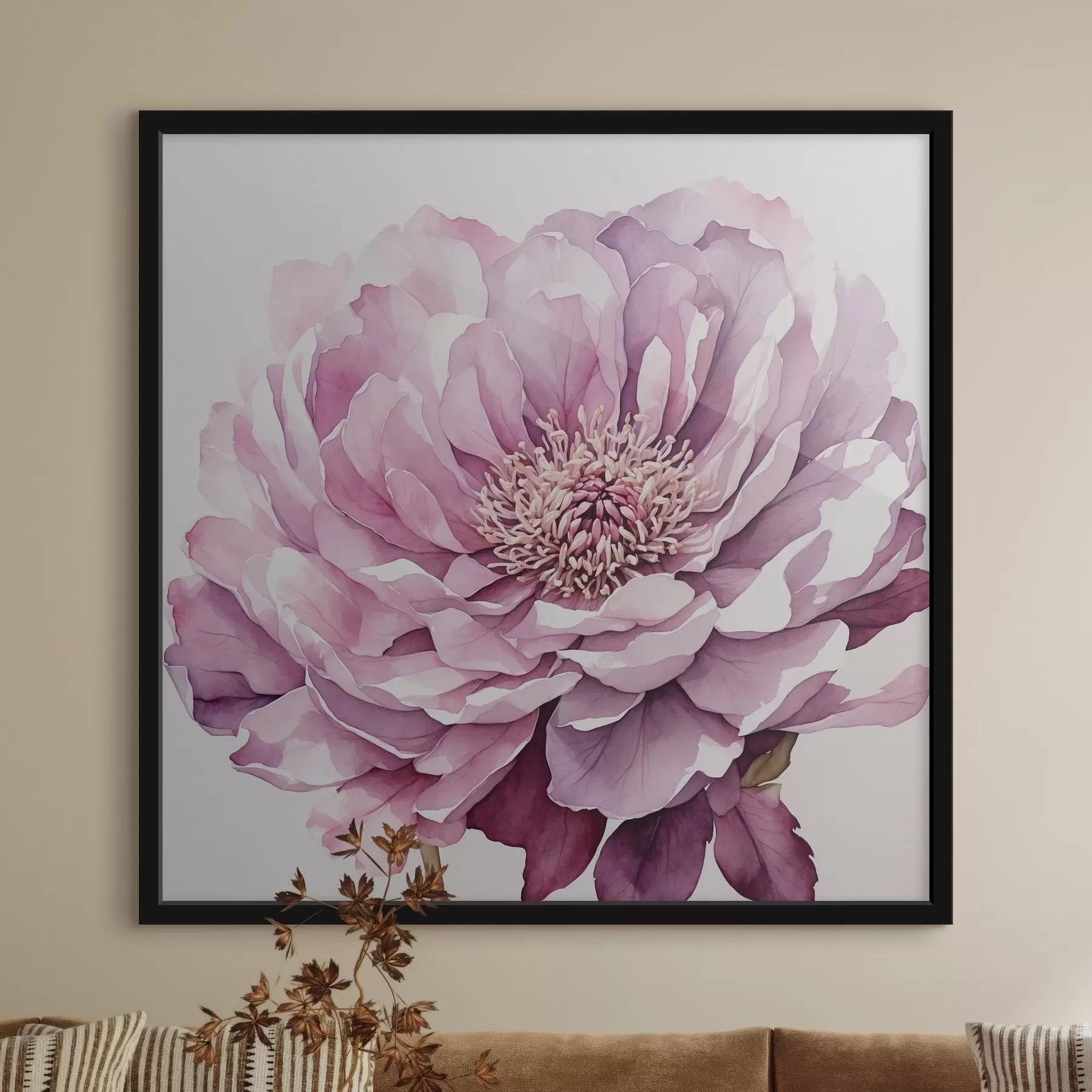 Papier peint Fleur violette sur fond blanc f40347