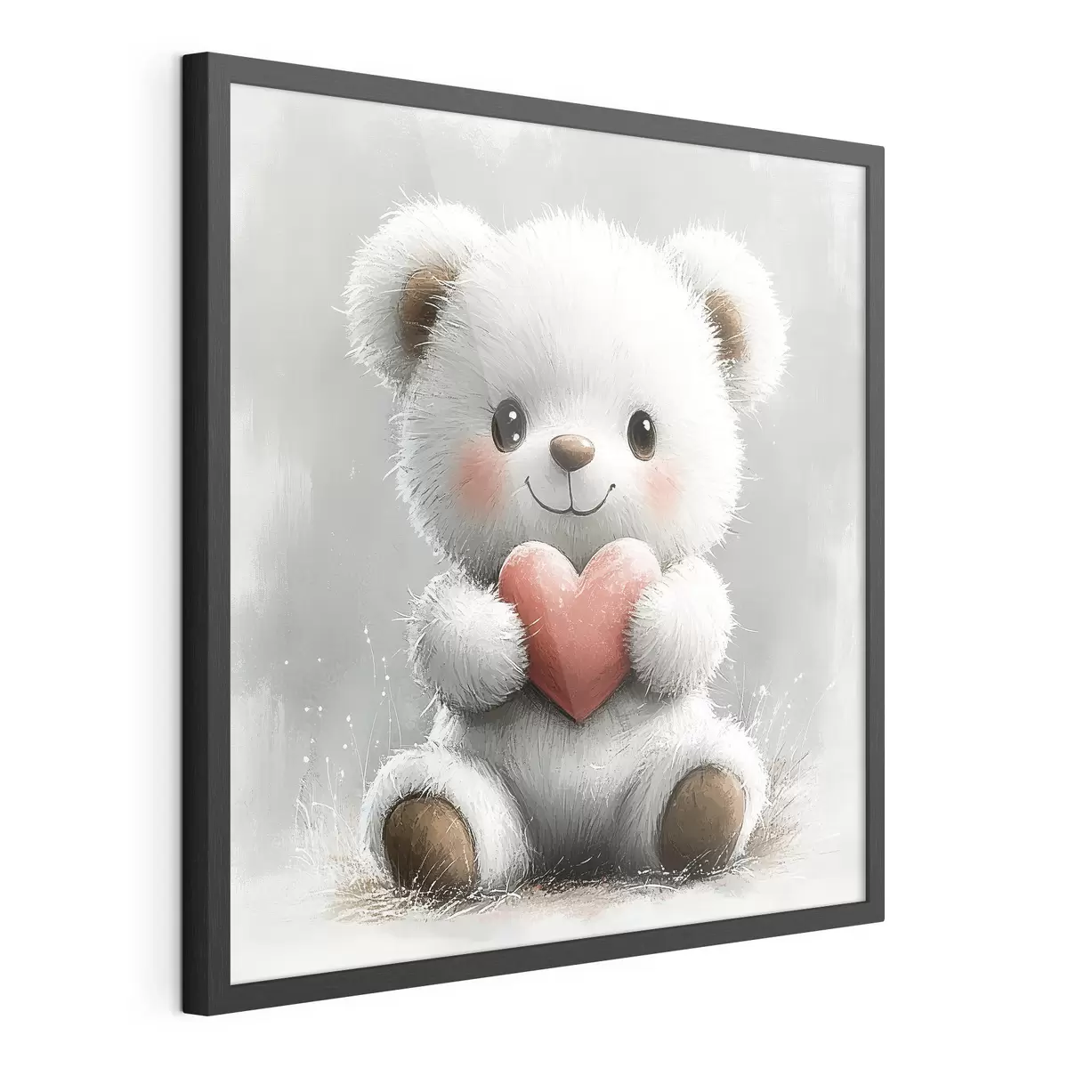Poster Ours mignon avec un cœur dans ses pattes f40432