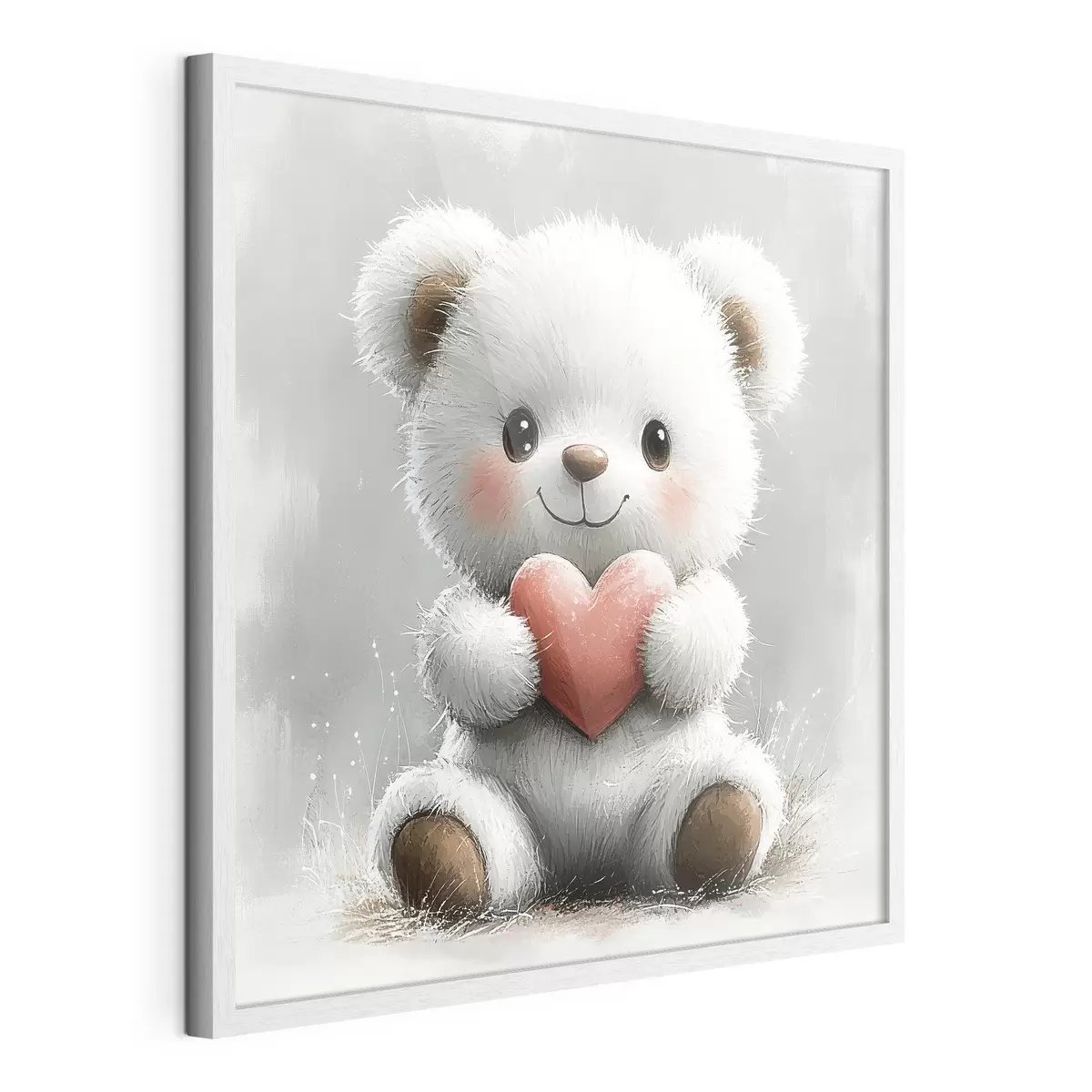 Poster Ours mignon avec un cœur dans ses pattes f40432