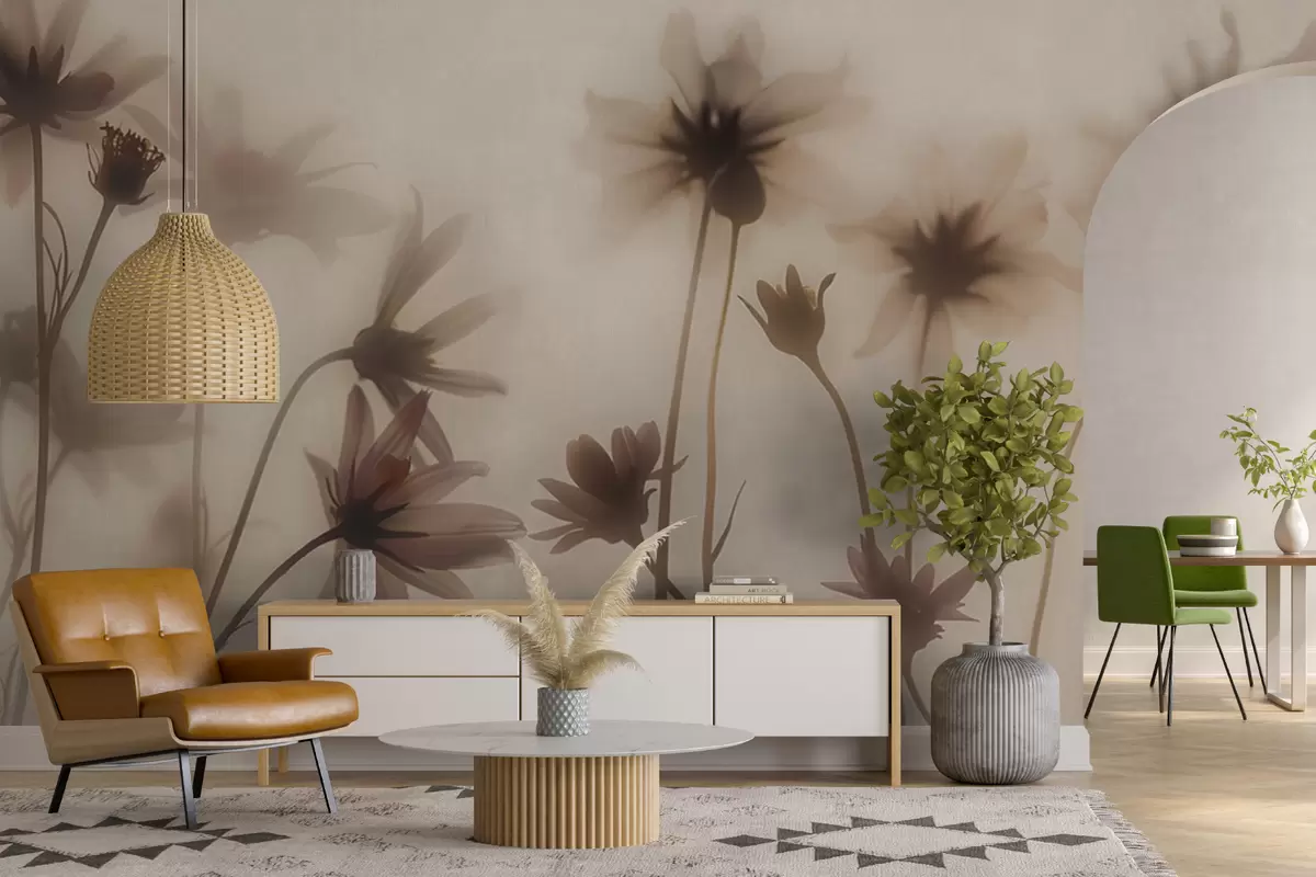 Papier peint Fleurs délicates dans la brume w01468