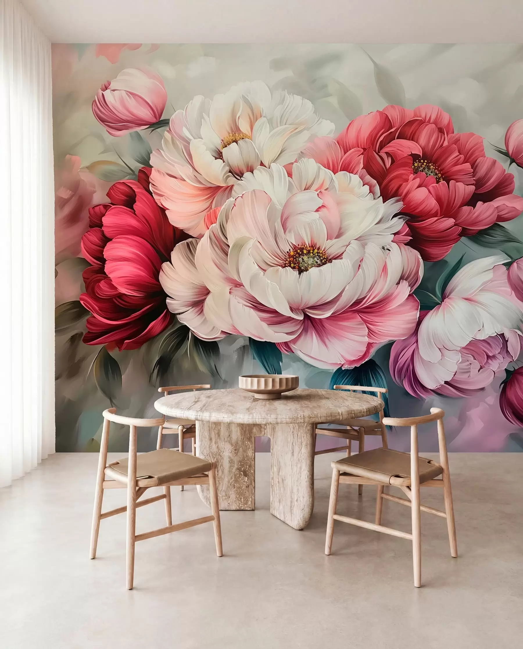 Papier peint Un grand bouquet de pivoines w01038