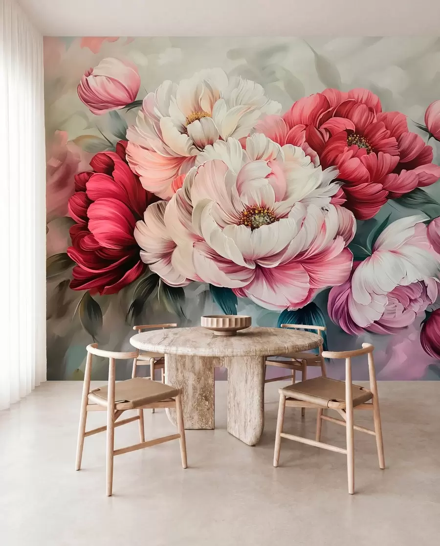 Papier peint Un grand bouquet de pivoines w01038