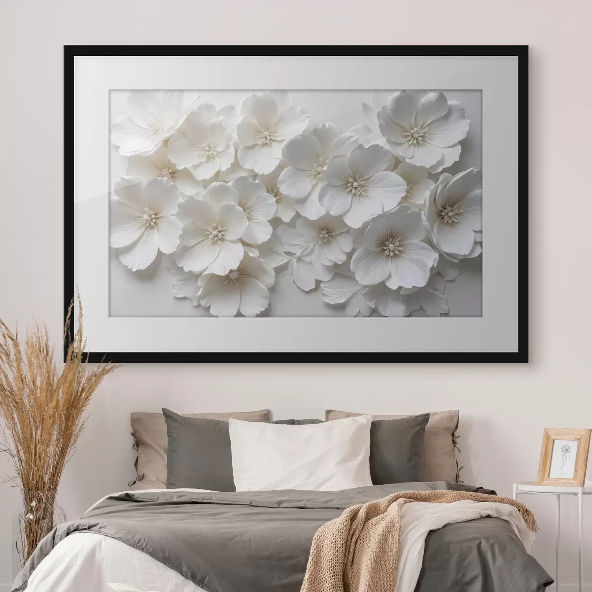 Poster Cascade de fleurs blanches f40548