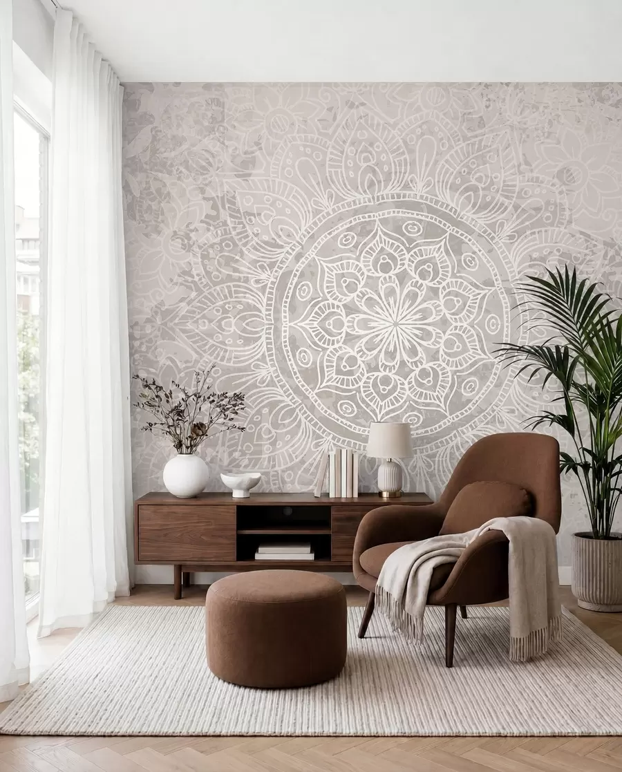 Papier peint Mandala aux traits fins w08246