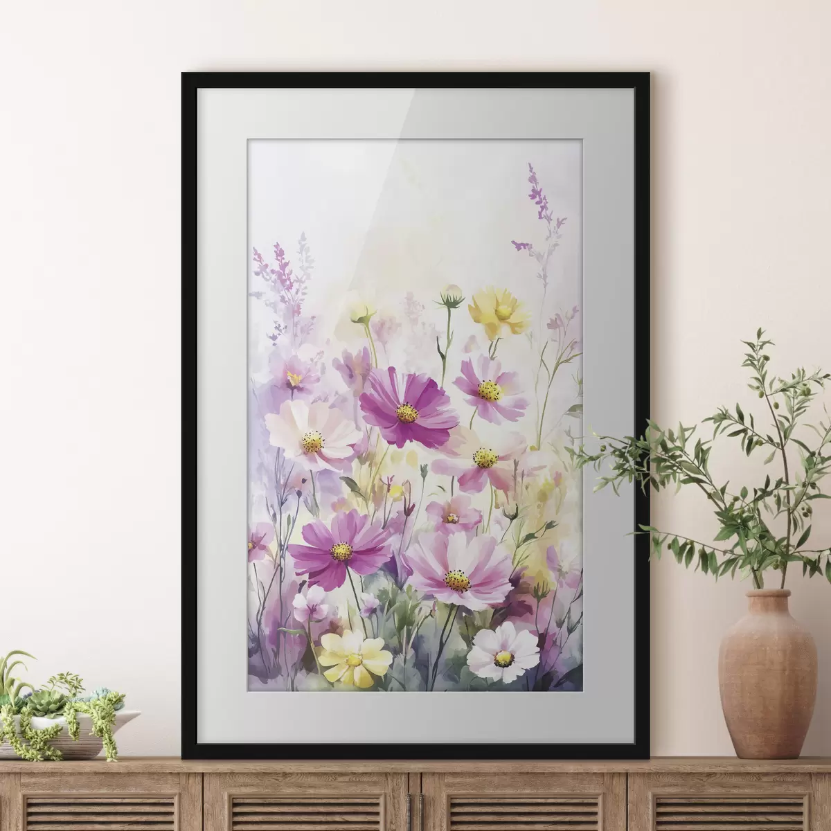 Poster Fleurs sauvages abstraites à l'aquarelle f40538