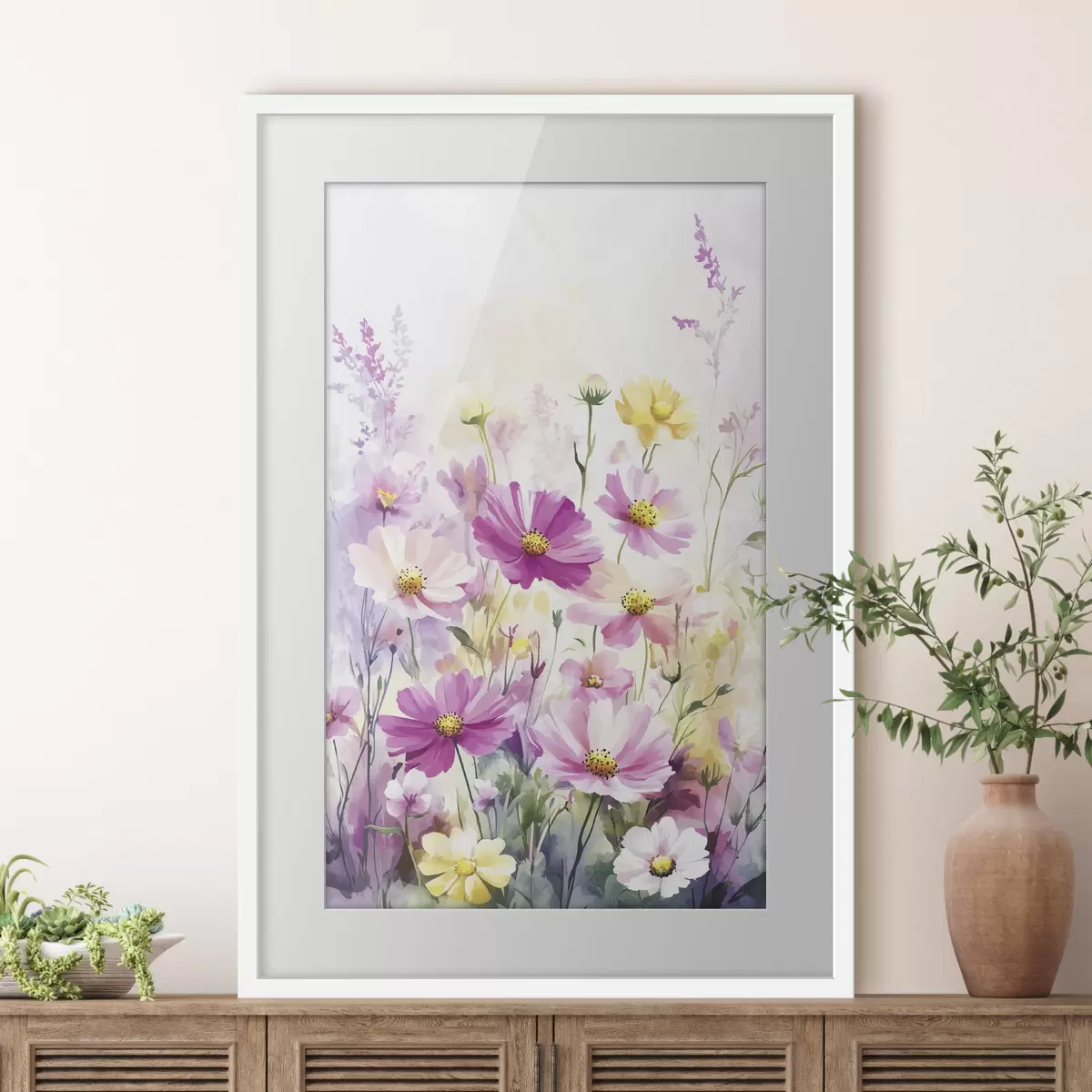 Poster Fleurs sauvages abstraites à l'aquarelle f40538