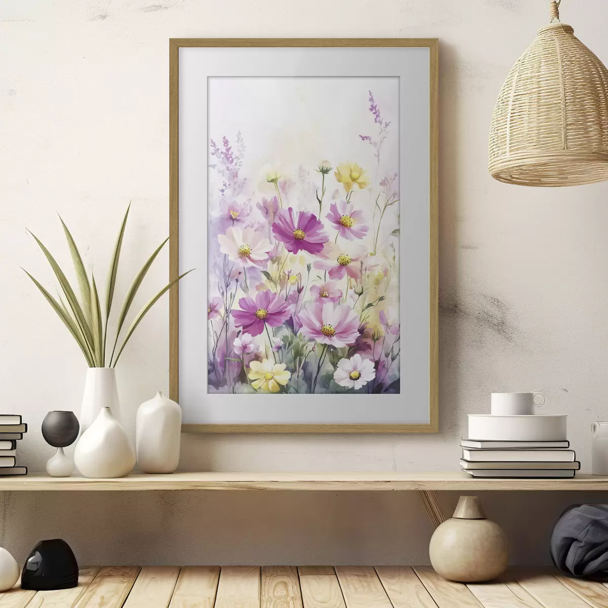 Poster Fleurs sauvages abstraites à l'aquarelle f40538