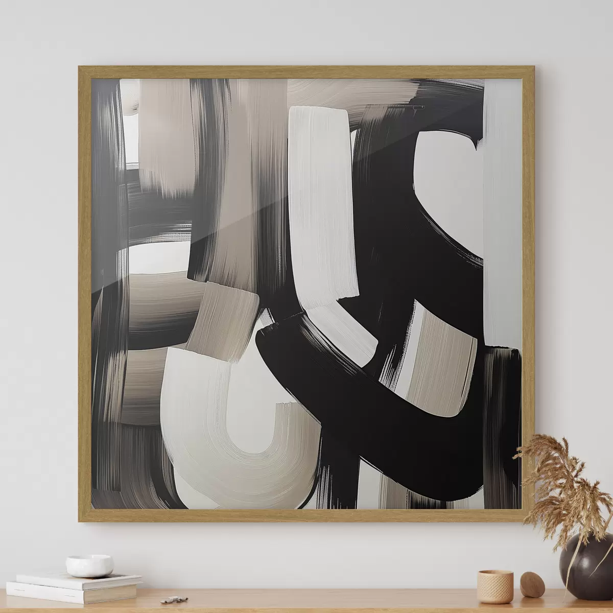 Poster Peinture abstraite à grands traits f40581