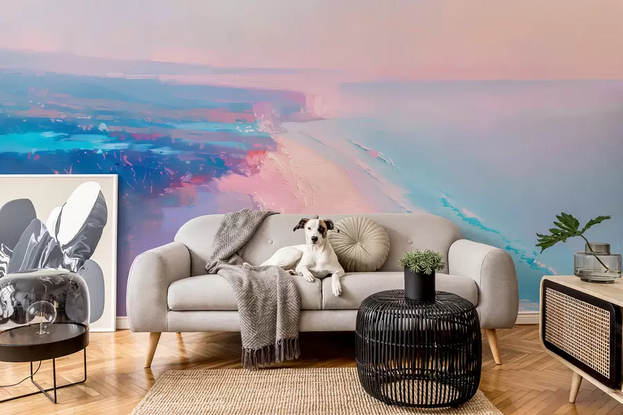 Papier peint Horizon pastel avec paysage marin de rêve w01493