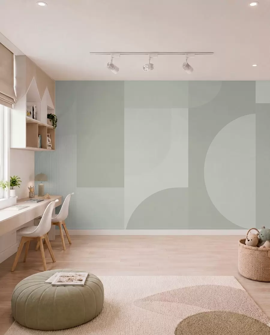 Papier peint Composition de blocs sauge w01500