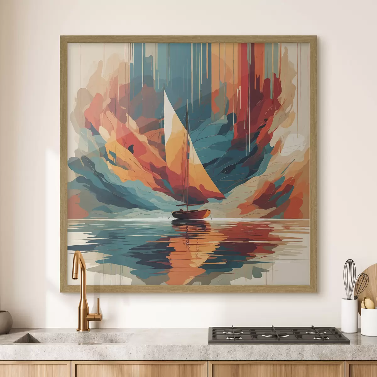 Poster Bateau sur le lac en graphiques vectoriels f40462