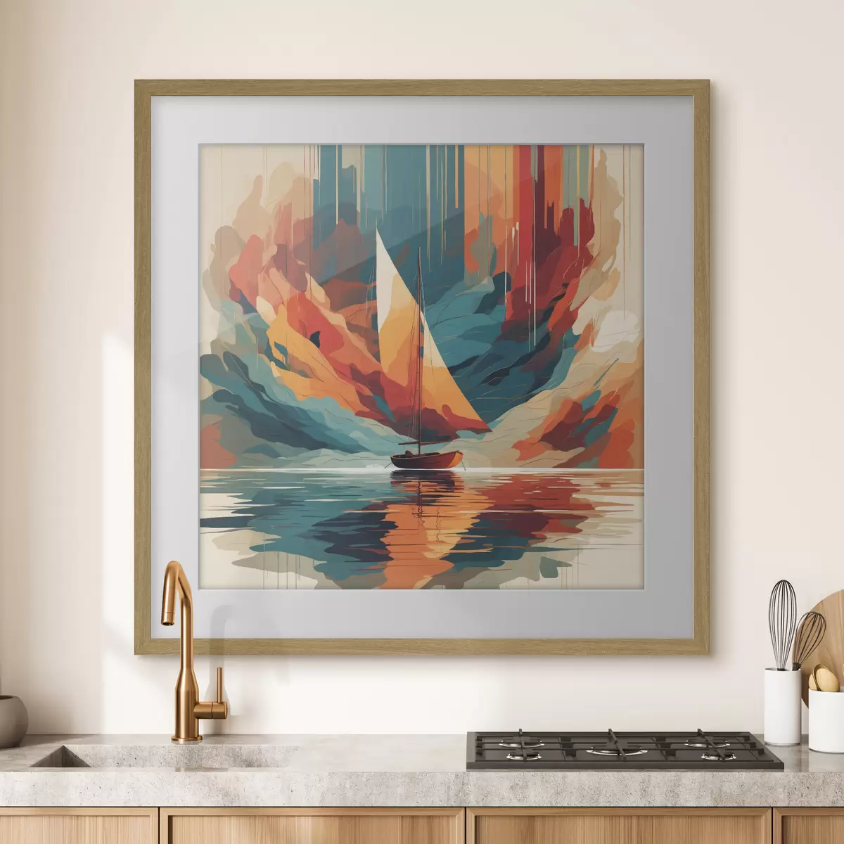 Poster Bateau sur le lac en graphiques vectoriels f40462