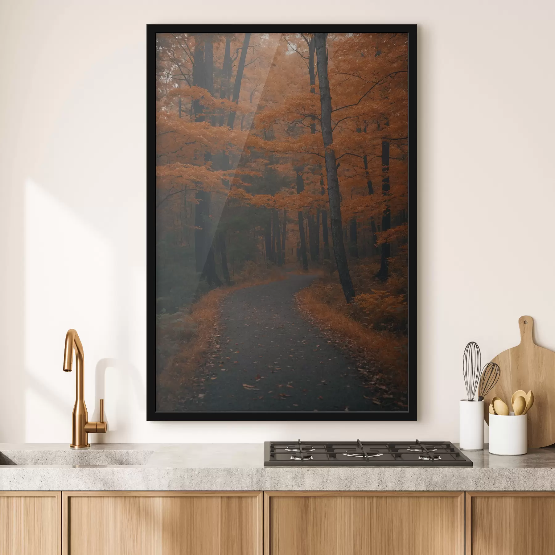 Papier peint Un chemin dans une forêt de trembles f40471